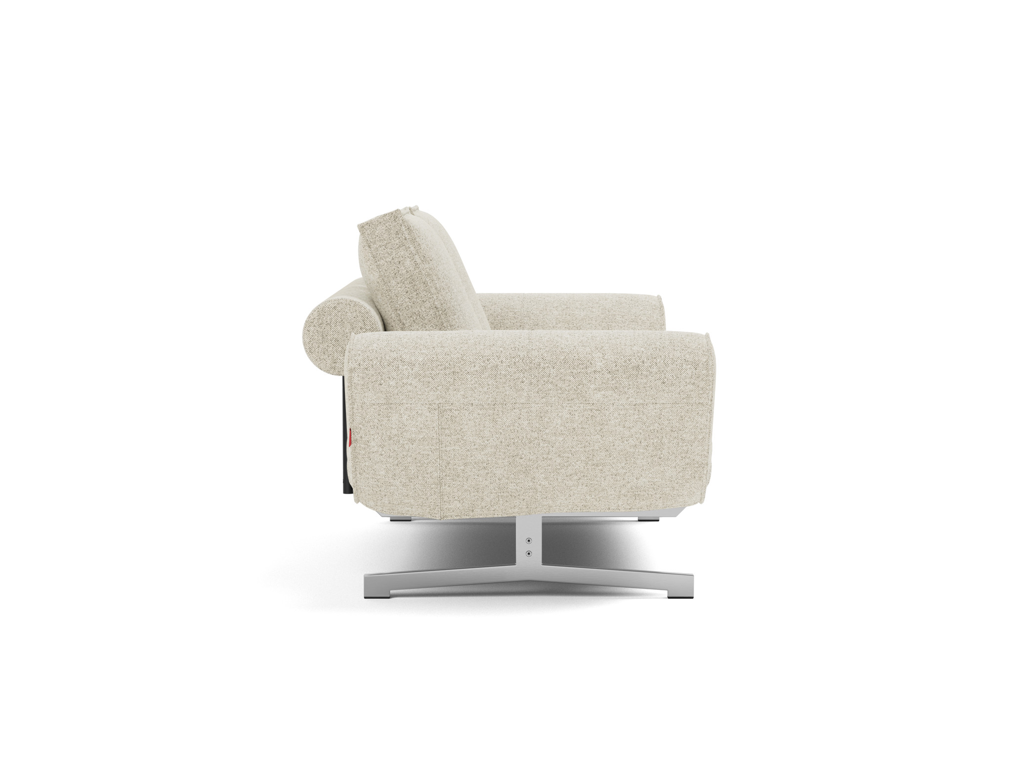 Tagesbett Ghia Strukturierter Stoff Taura 357-Off-White Beine Chrom