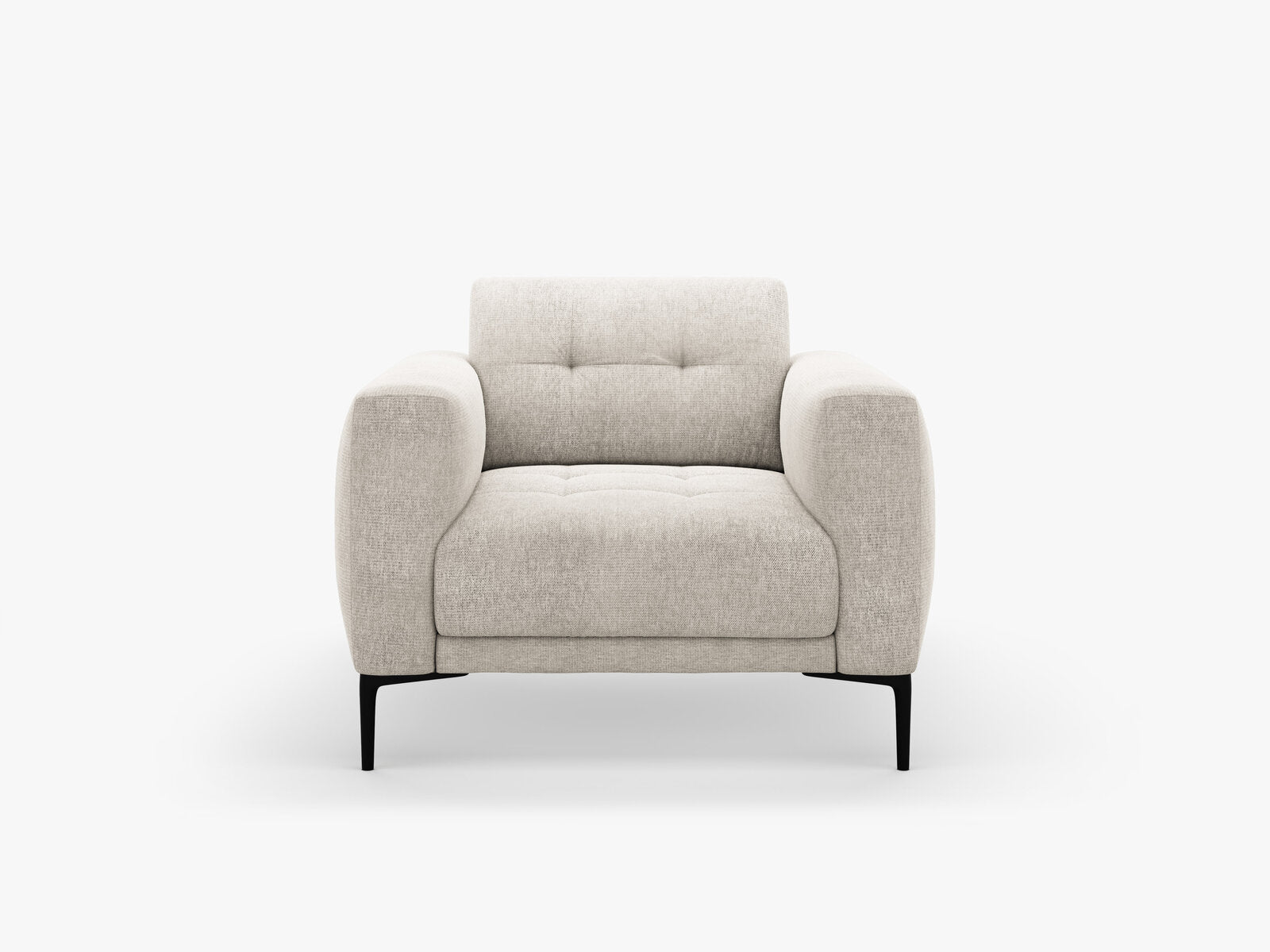 Micadoni Sessel Bemy 1-Sitzer Strukturierter Stoff Beige