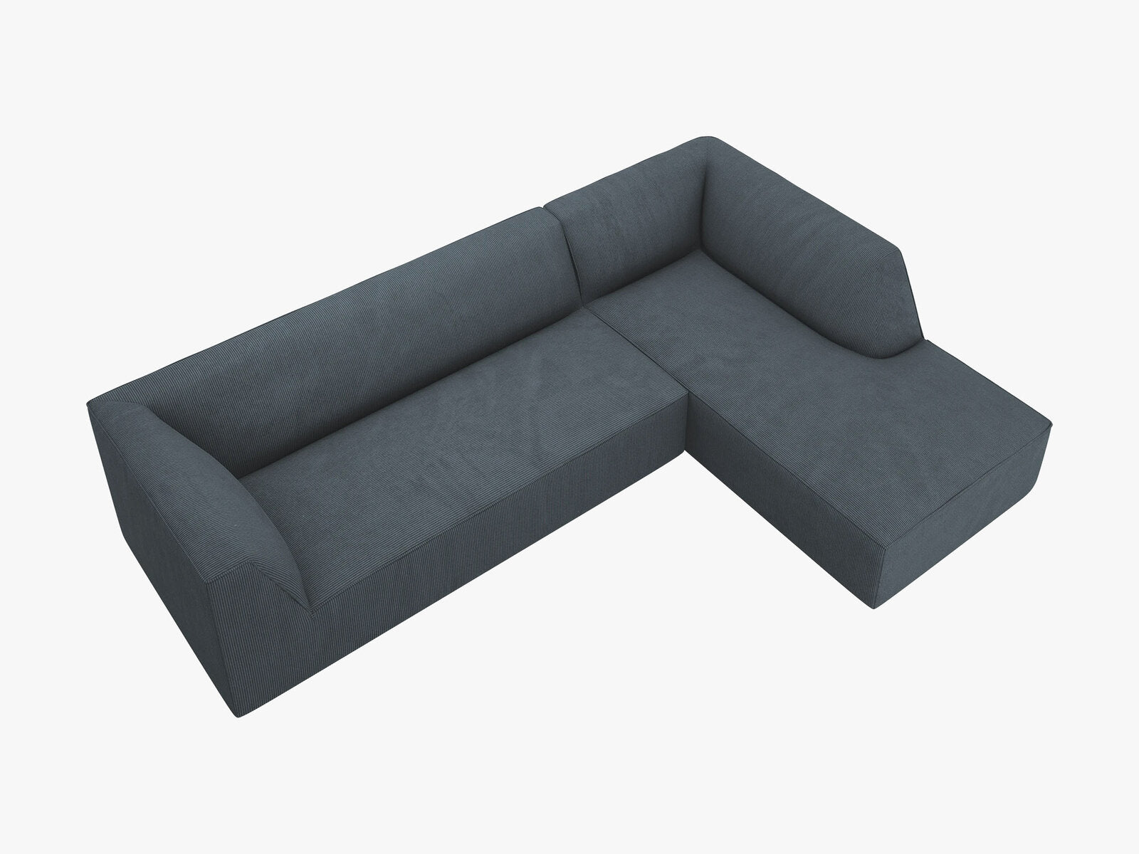 Micadoni 4-Sitzer Modular Sofa Ruby Rechts Kord Scala Blau