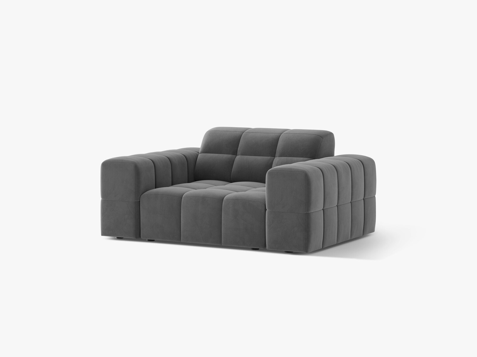 Micadoni Sessel Jennifer 1-Sitzer Samt Venus Hellgrau