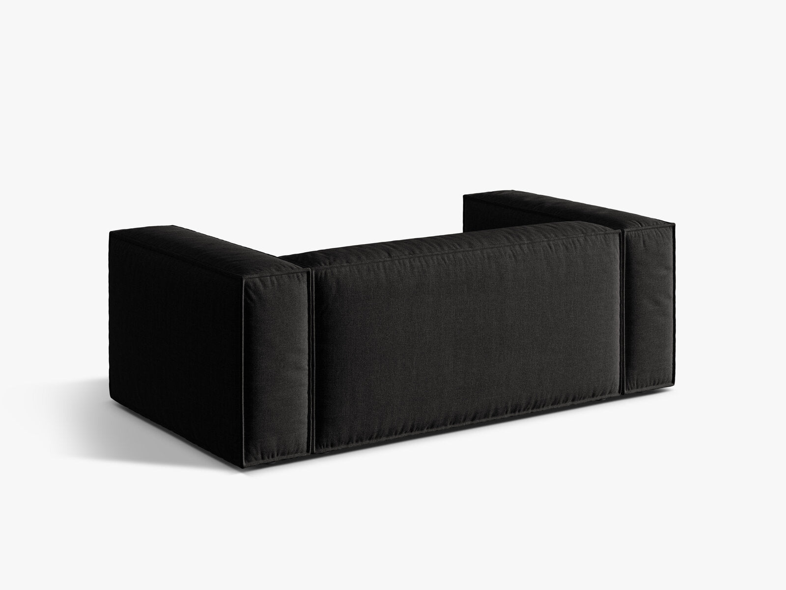 Micadoni Sofa Nuria 2-Sitzer Strukturierter Stoff Schwarz