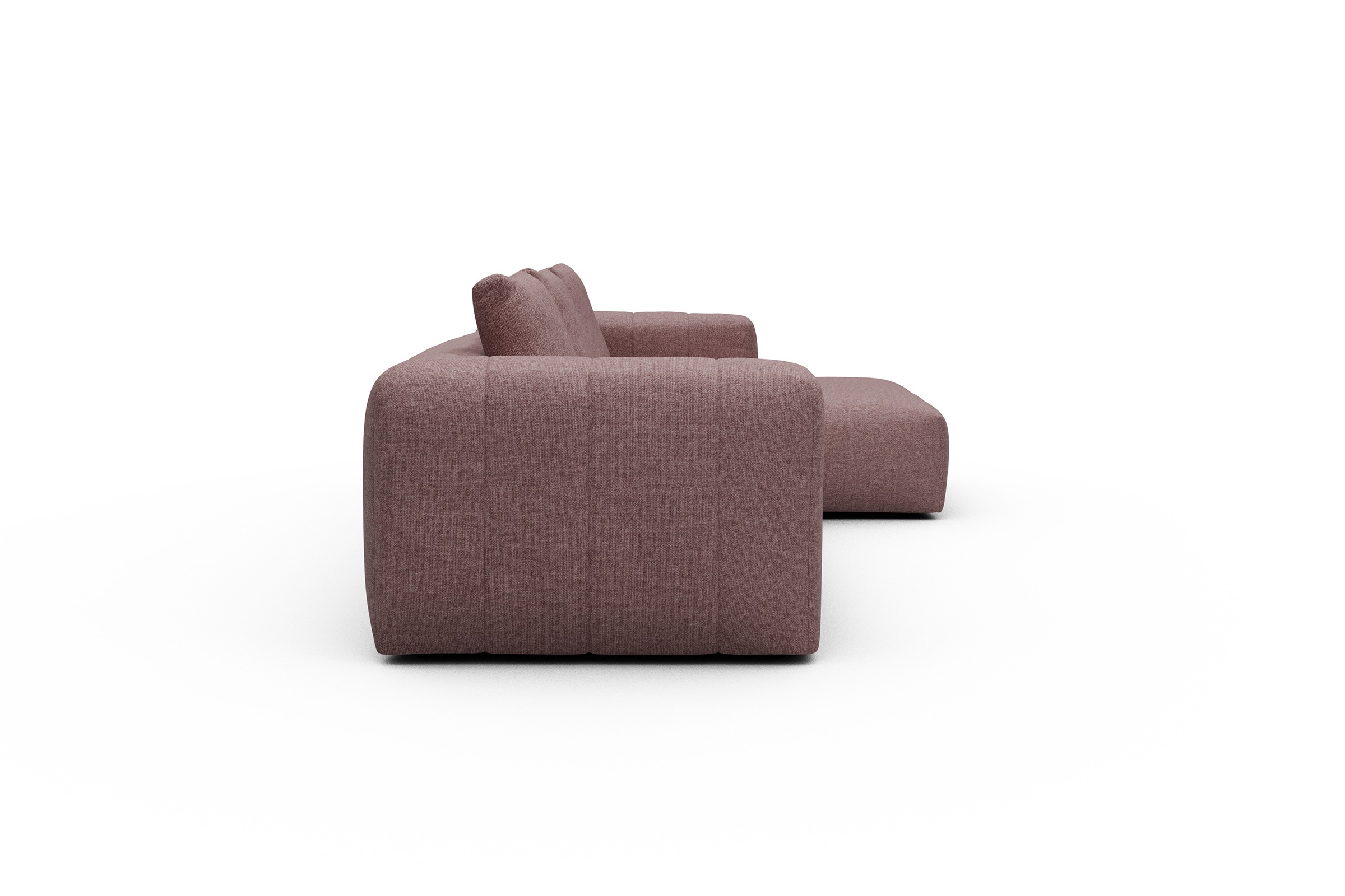 Ecksofa Hugo 2,5-Sitzer Armlehne links mit Chaiselongue Sama-Flamingo