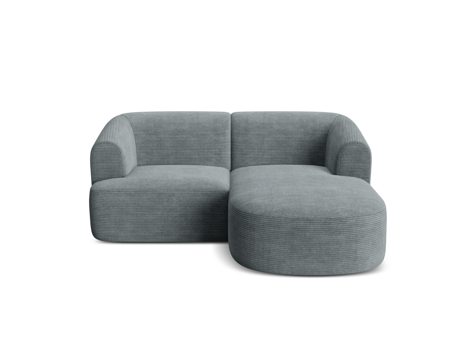 Cosmopolitan Design Ecksofa Campi 3-Sitzer Kord Lincoln D Dunkelgrau Melange Rechts