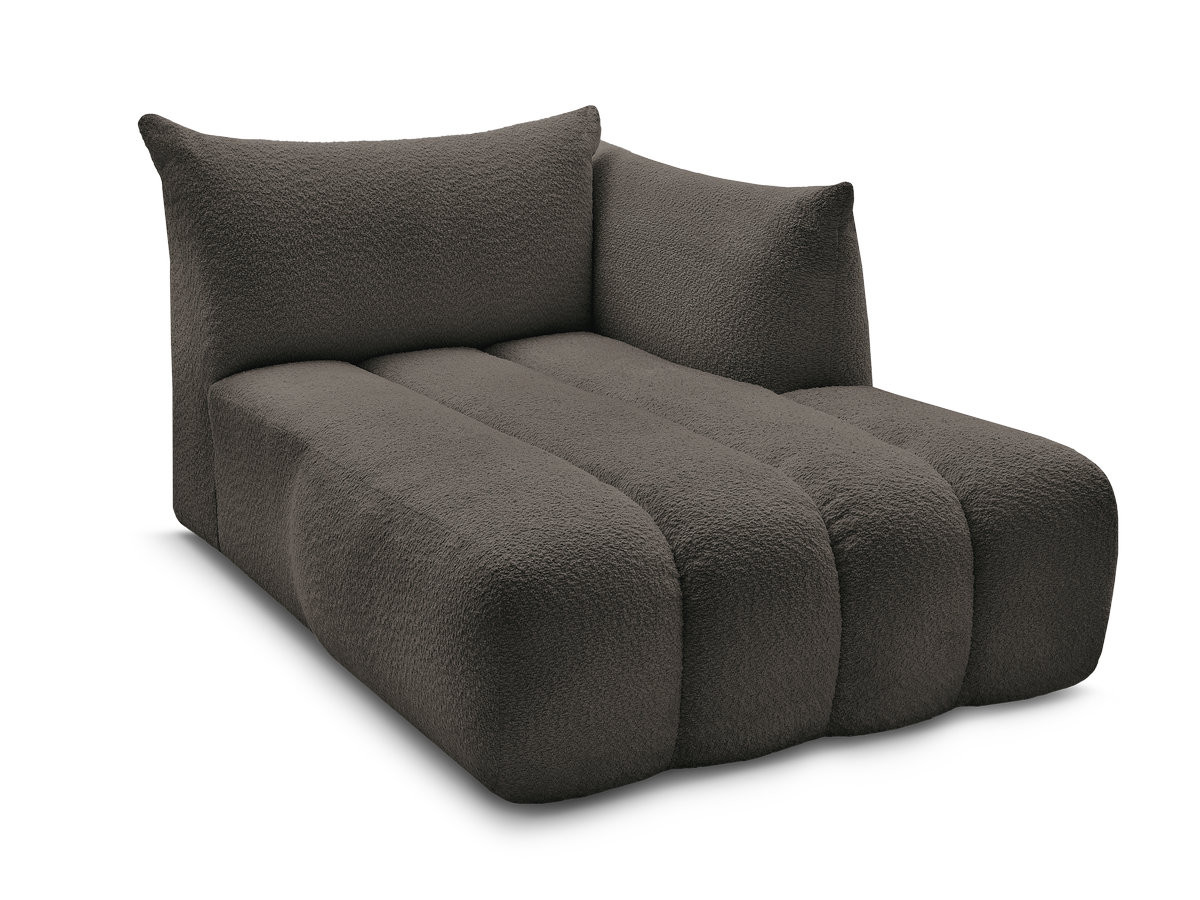 Bobochic Azra Méridienne-Modul Bouclé-Stoff Braun Ecke rechts