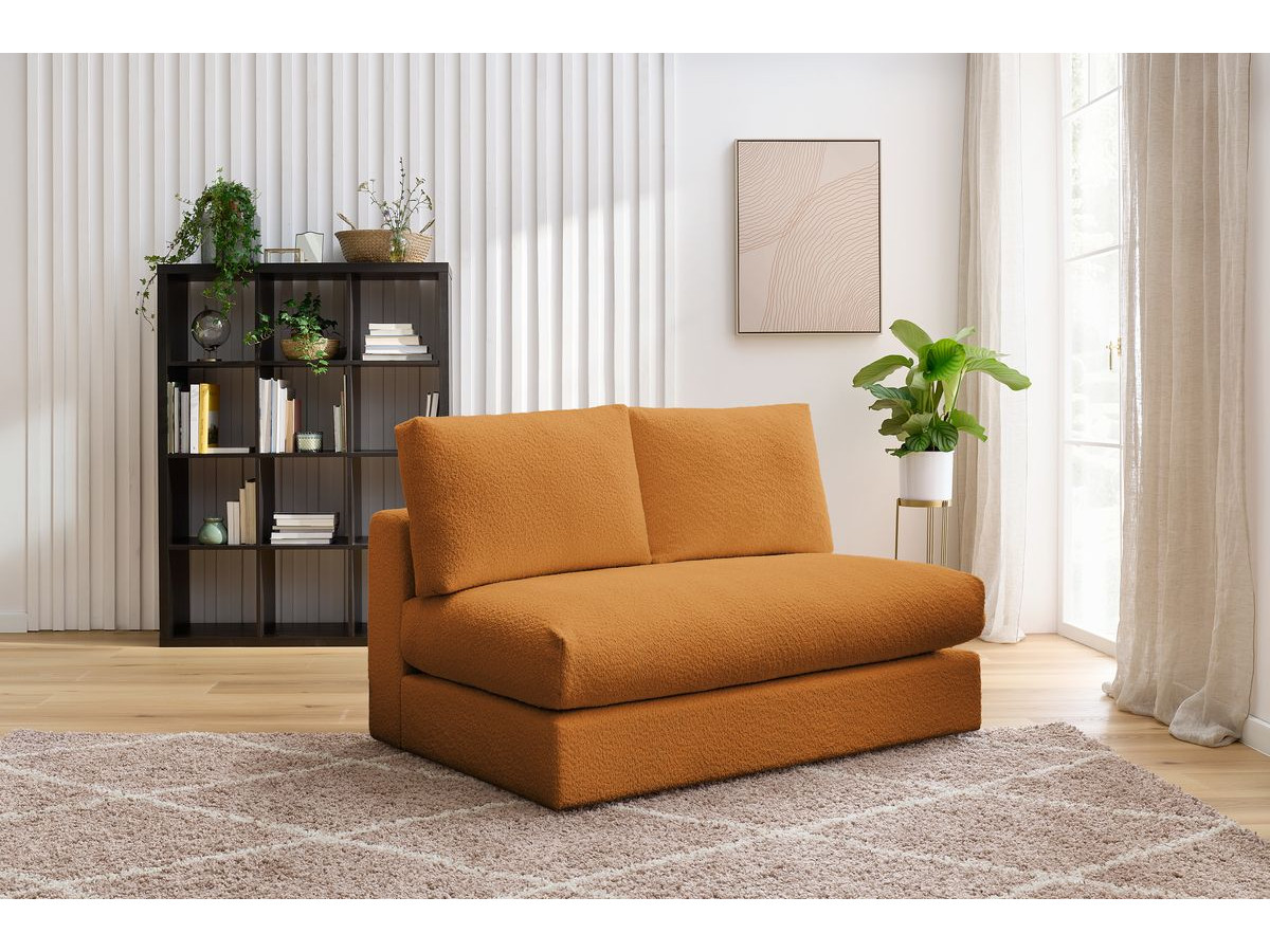 Bobochic Paris Sofamodul 2-Sitzer Bouclé-Stoff Gelb