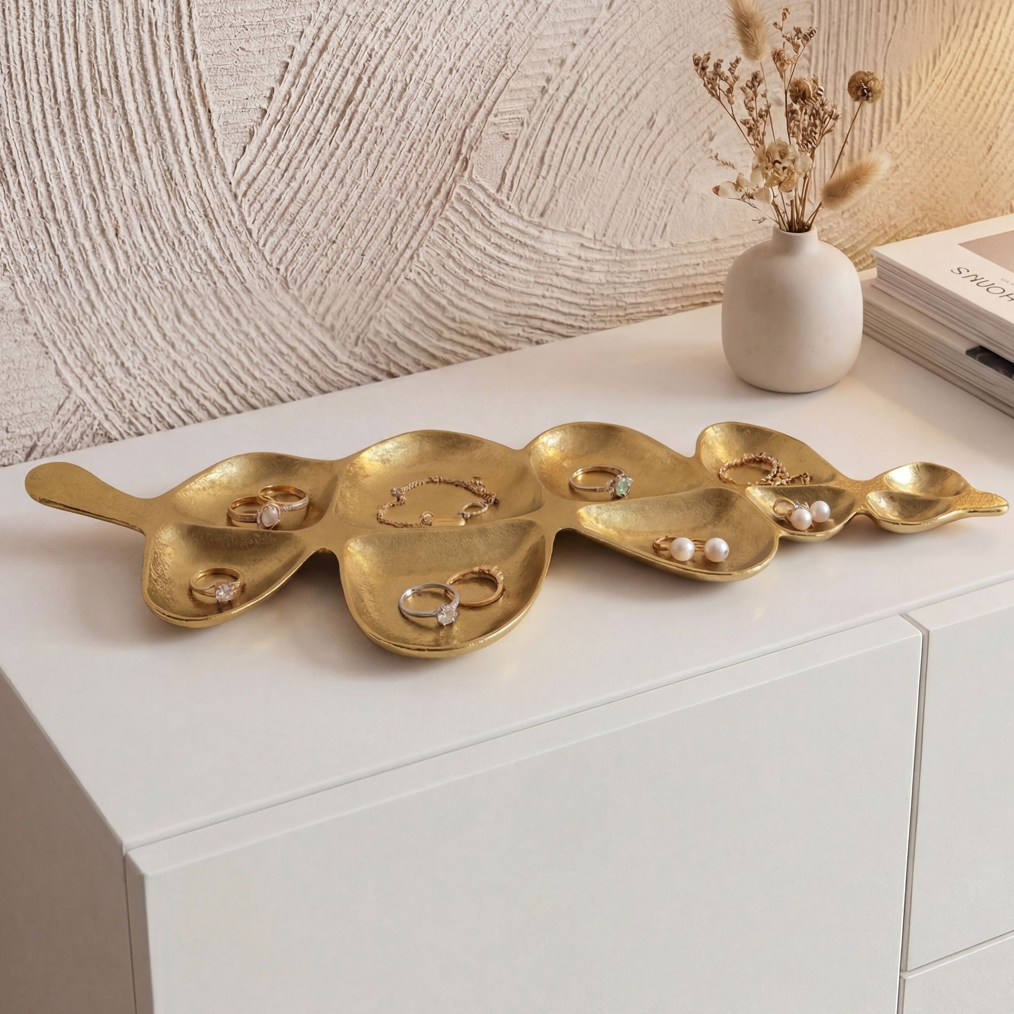 Dekoschale Rennebu Aluminium Gold 60,5 × 17,5 × 3 cm