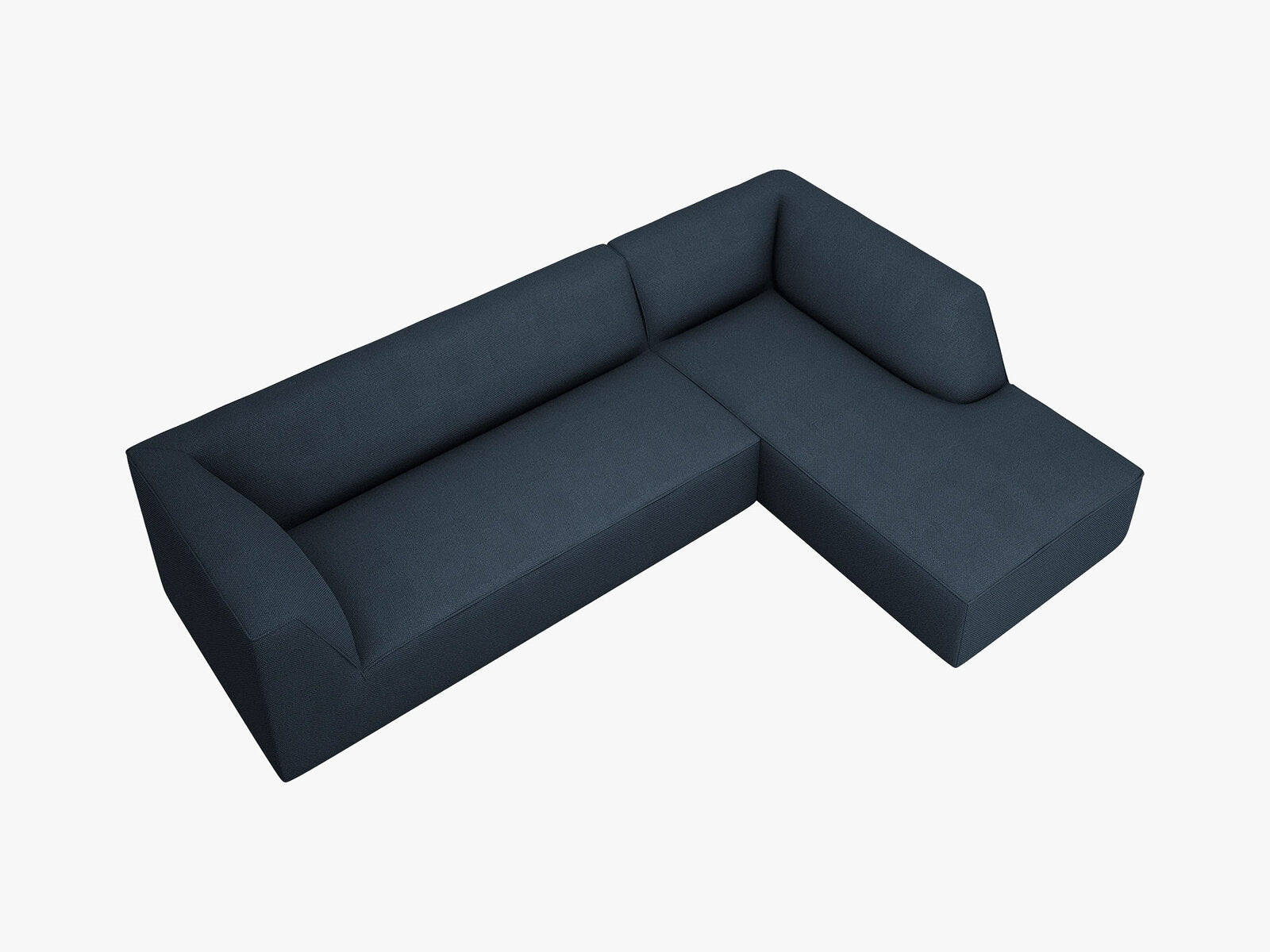 Micadoni 4-Sitzer Modular Sofa Ruby Rechts Strukturierter Stoff Ottawa Marineblau