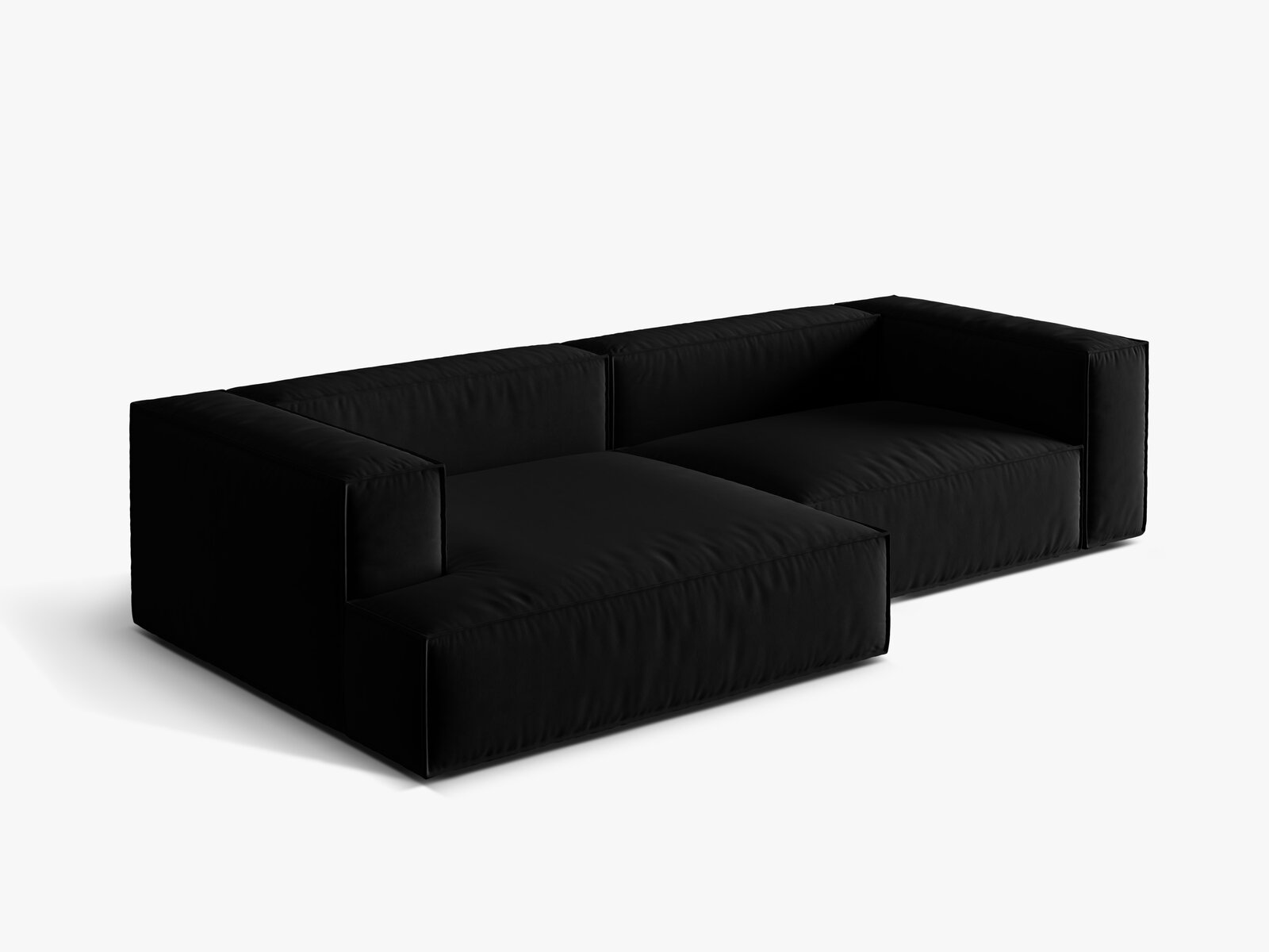 Micadoni Ecksofa Nuria 4-Sitzer Links Samt Schwarz