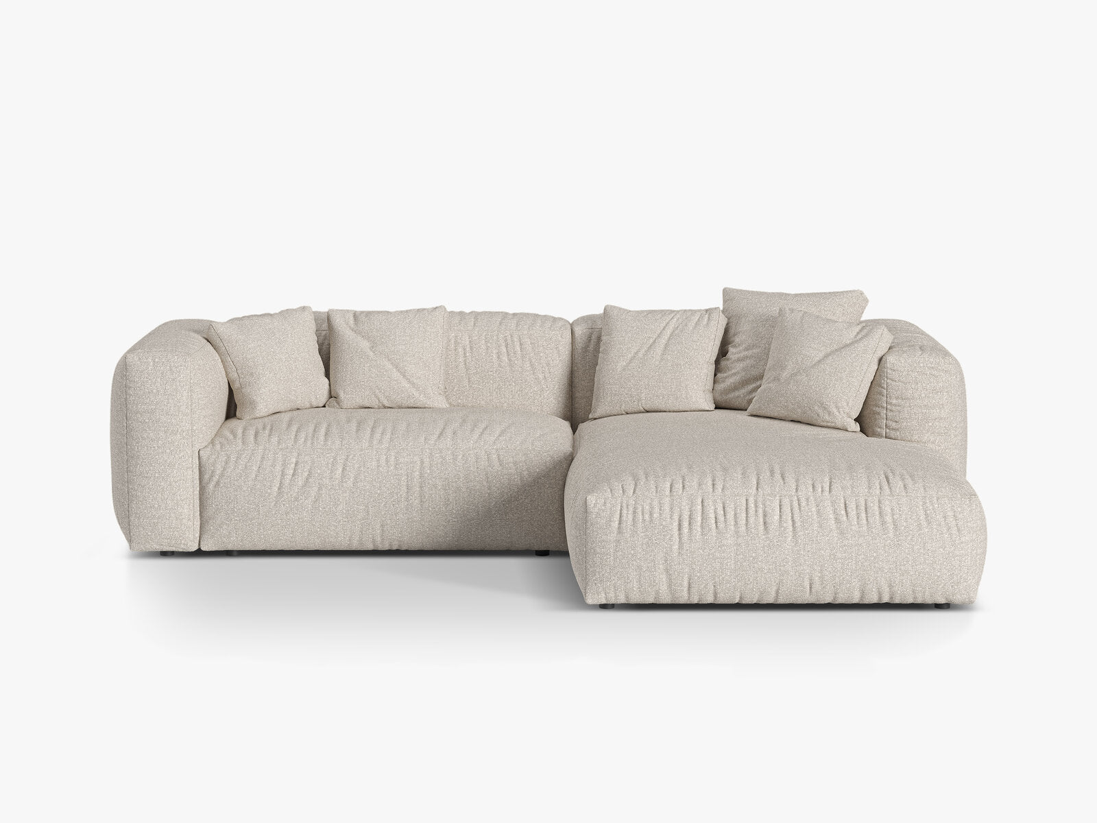 Micadoni Ecksofa Martina 2-Sitzer Rechts Boucle Monet Beige