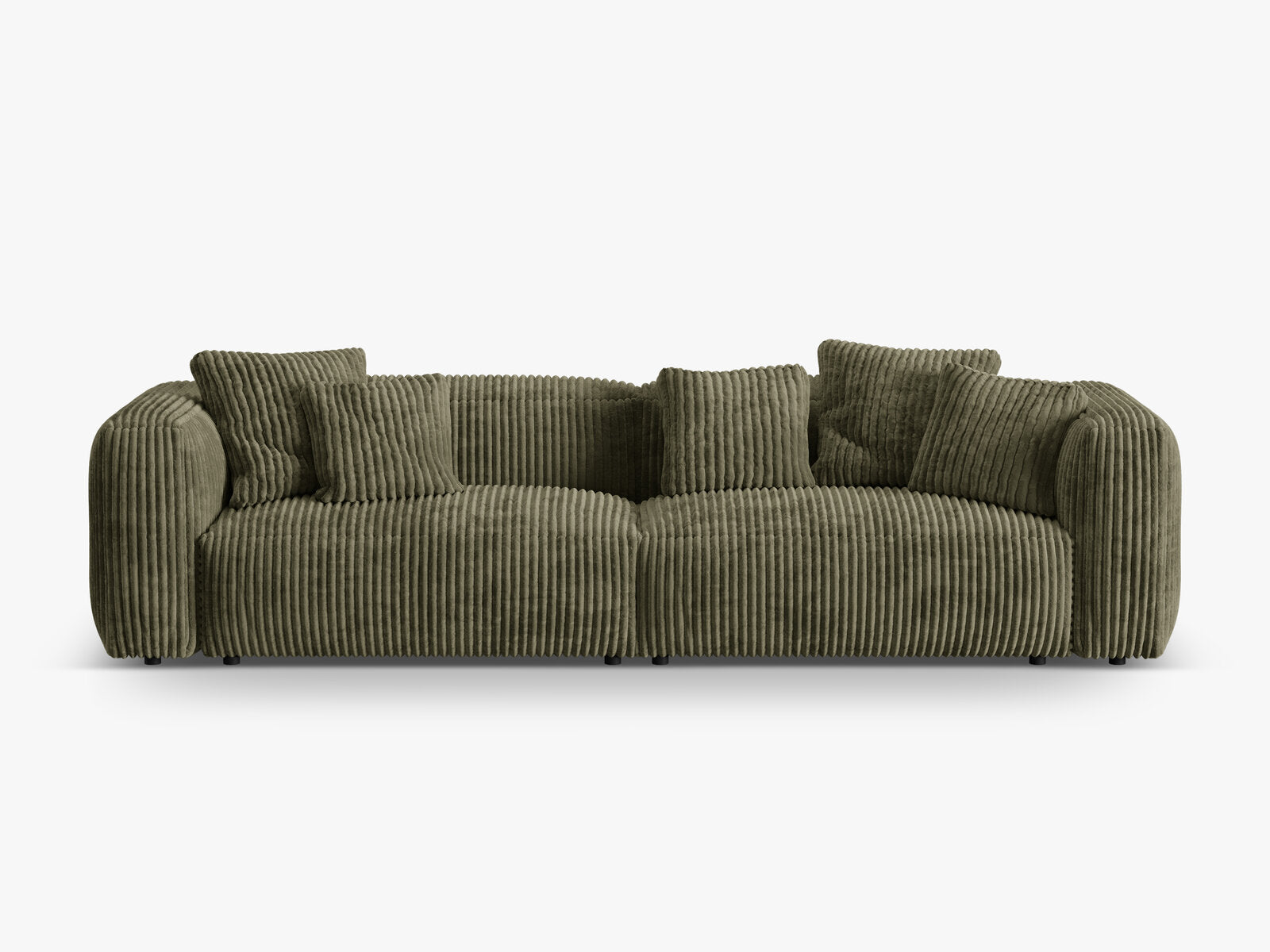 Micadoni Sofa Martina 4-Sitzer Kord Tilia Moßgrün