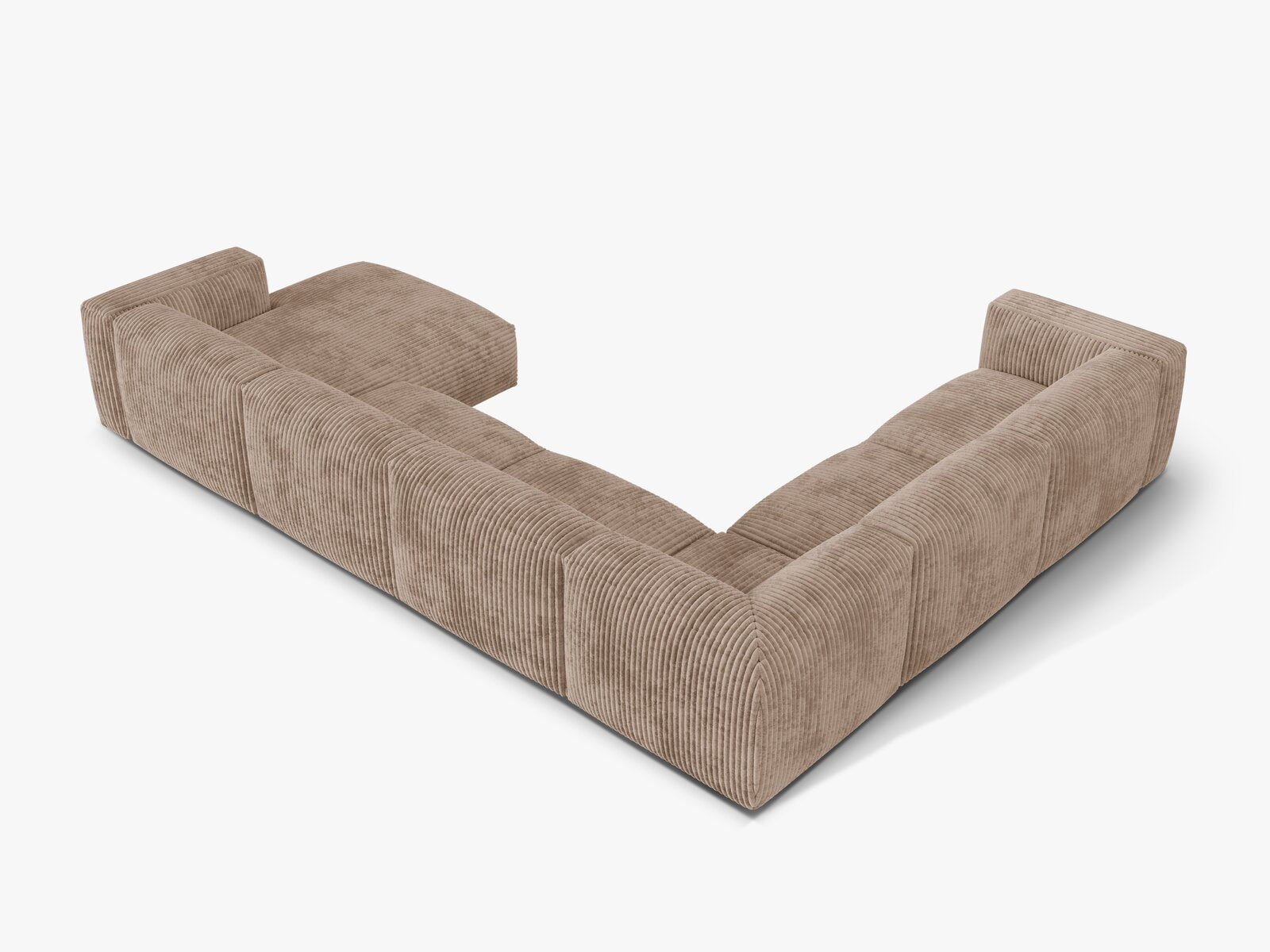 Micadoni modulares Ecksofa XL Martina 6-Sitzer Links Kord Tilia Eichel