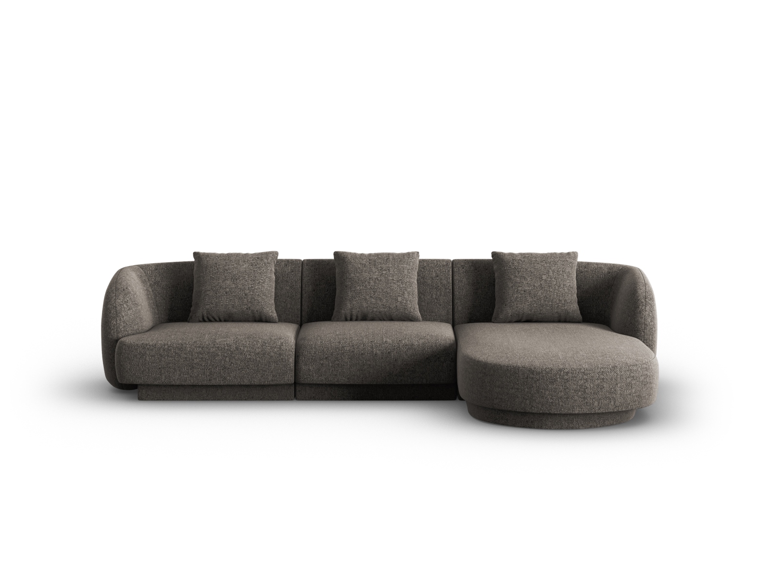 Cosmopolitan Design Ecksofa Tulum 4-Sitzer Chenille Eden Hellgrau Rechts