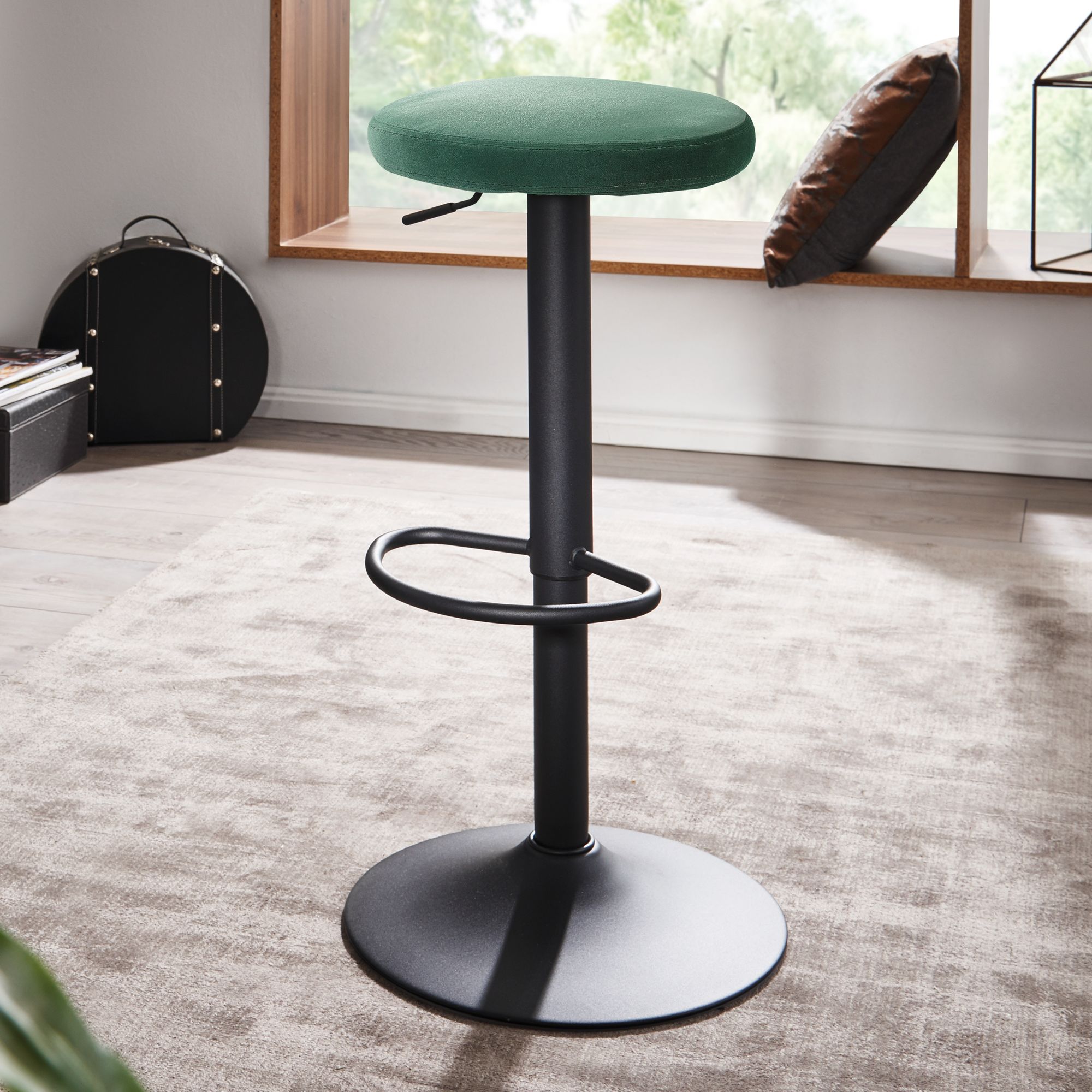 Barhocker Foldvik Samt Grün 40 × 40 × 79 cm