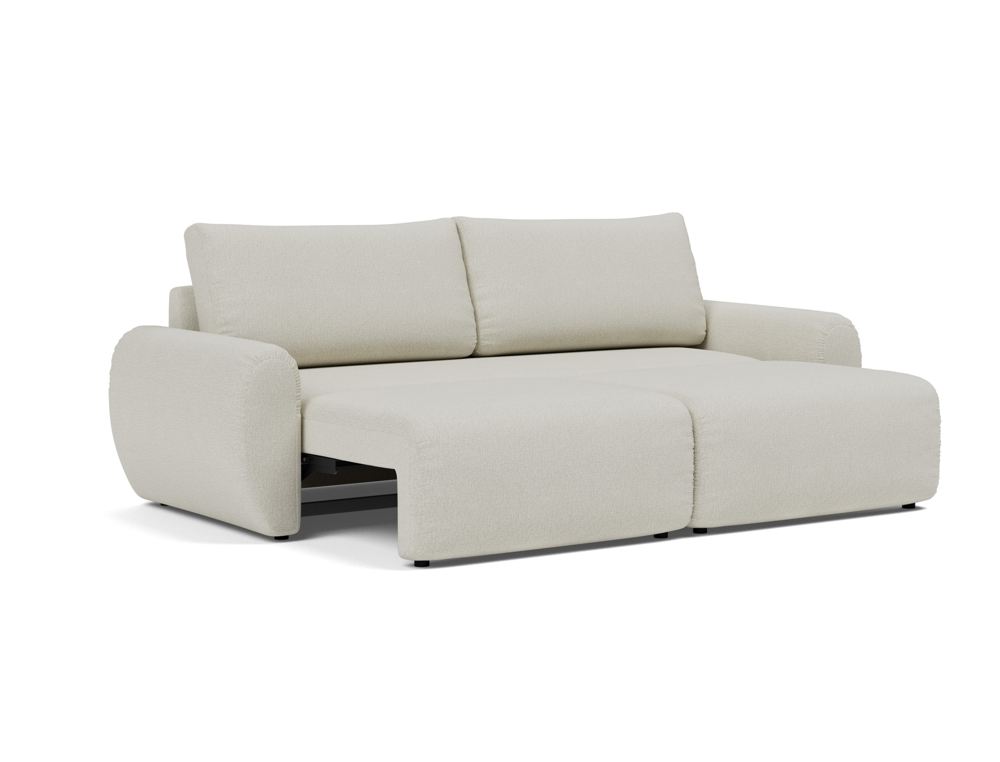 Schlafsofa Norum mit Curve-Armlehnen Flachgewebe Mixed Dance 527-Natural