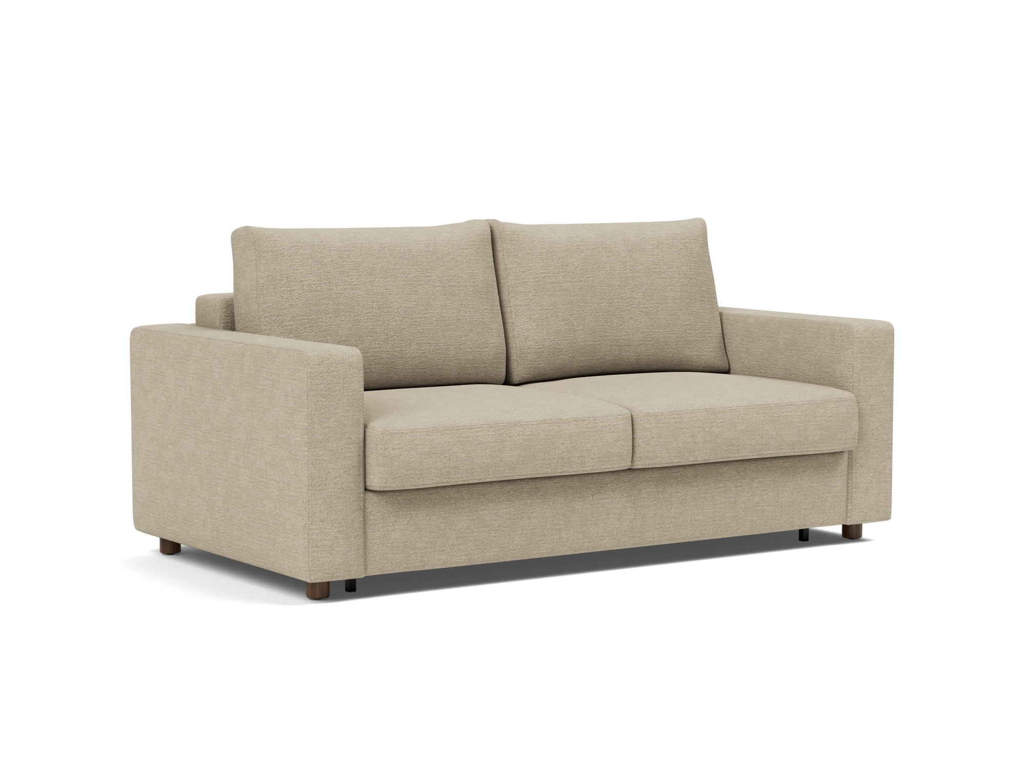 Schlafsofa Neah mit Standard-Armlehnen 160 Strukturierter Stoff Taura 356-Sand