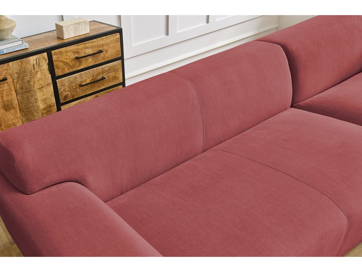 Bobochic Lavena Ecksofa 312 × 220 cm Samt Orange Ecke rechts
