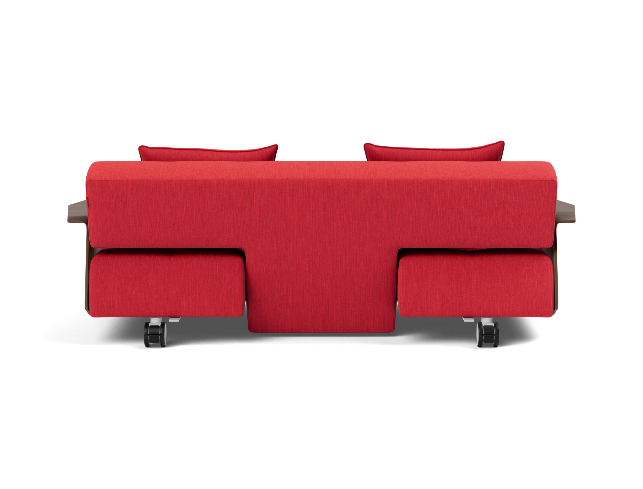 Schlafsofa Long Horn D.E.L. mit Armlehnen Flachgewebe Elegance 511-Red