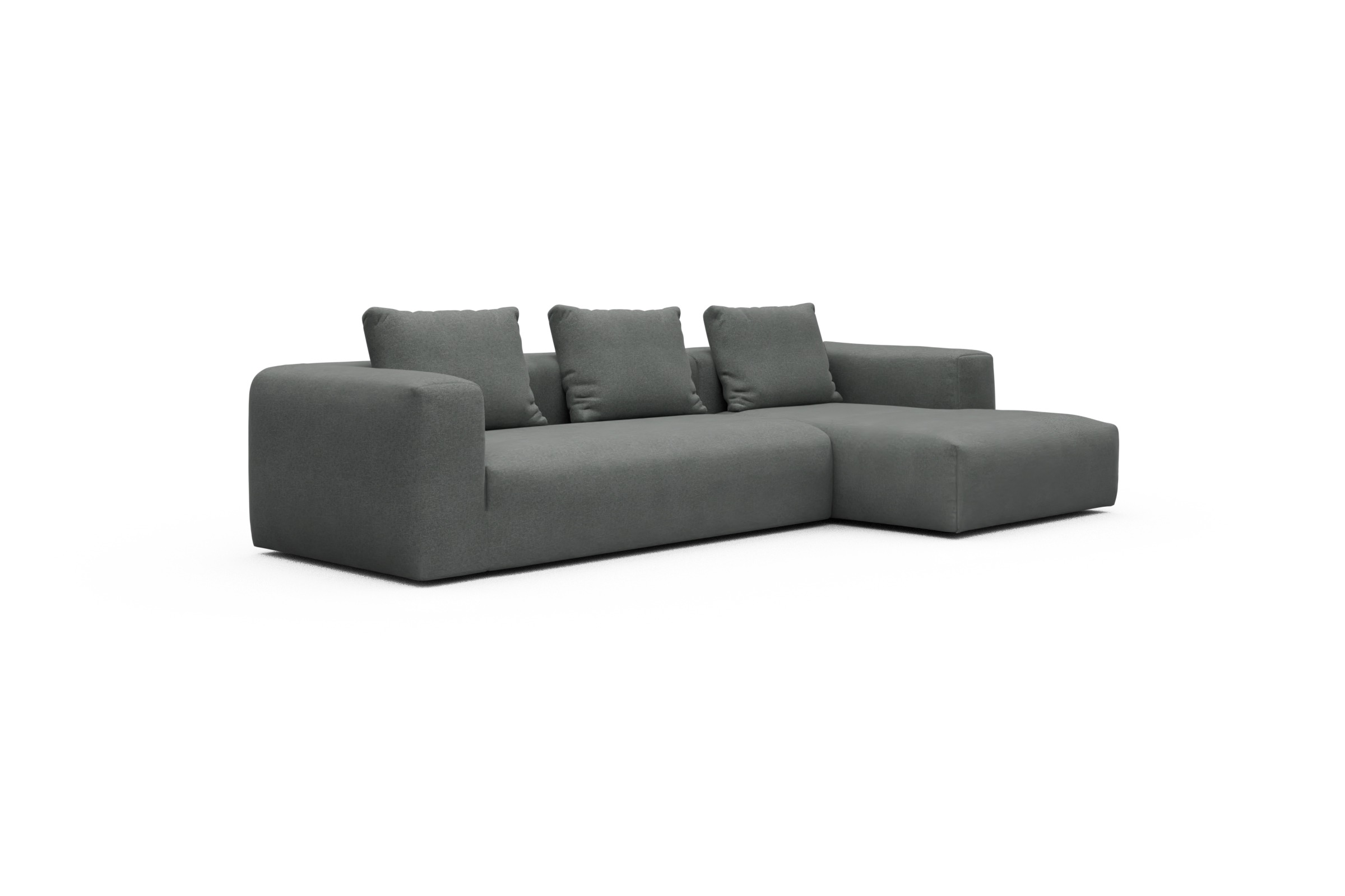Ecksofa Fred Chaiselongue rechts mit 2,5-Sitzer Satya-Steel