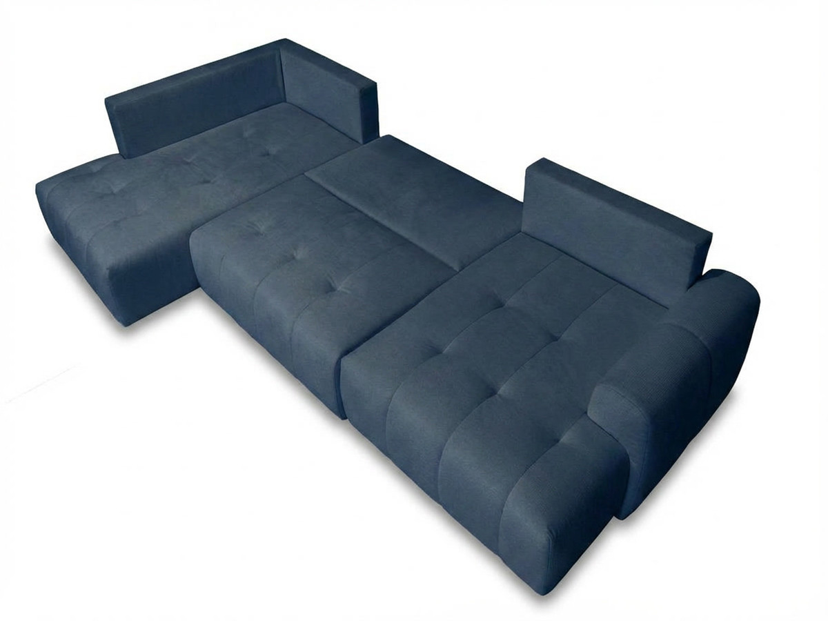 Bobochic Roxelane Wohnlandschaft Melange-Stoff Dunkelblau Ecke rechts