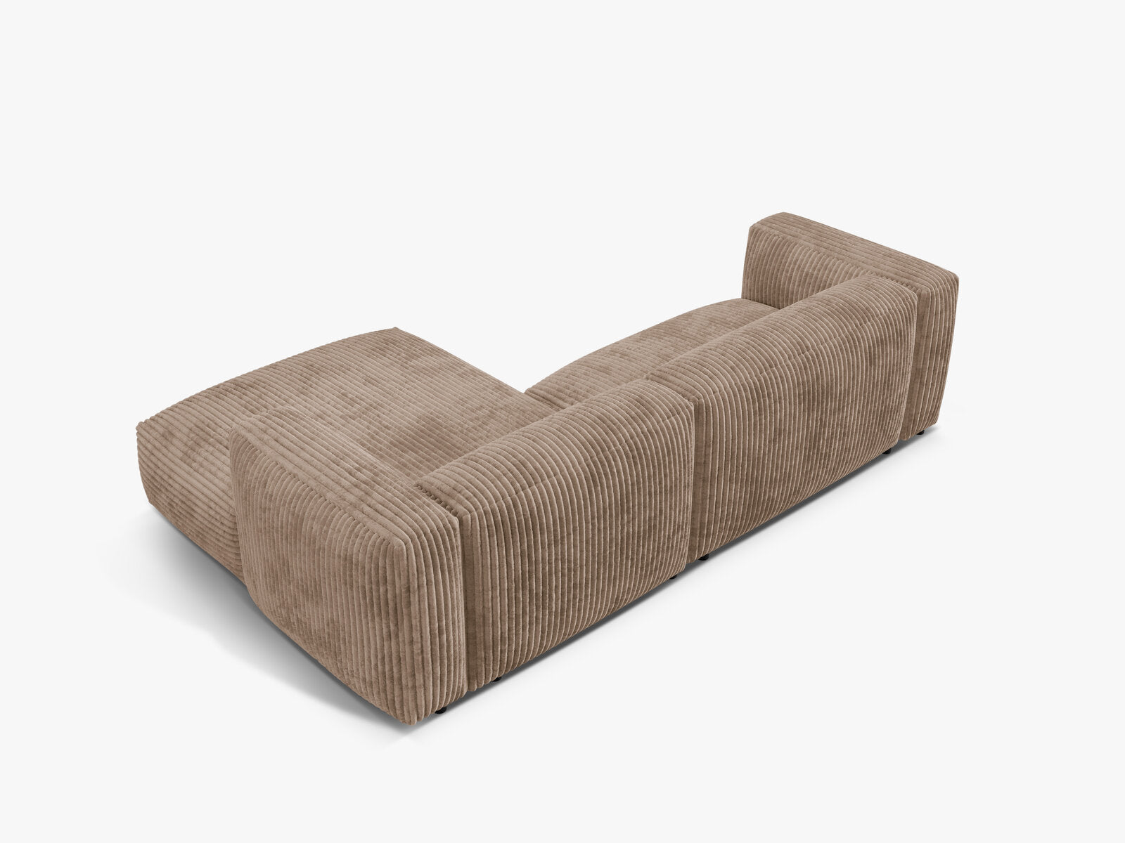 Micadoni Ecksofa Martina 2-Sitzer Rechts Kord Tilia Eichel
