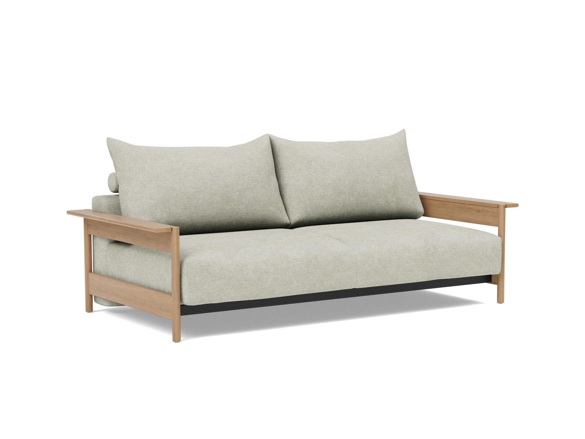 Schlafsofa Malloy Wood Flachgewebe Avella 280-Sand