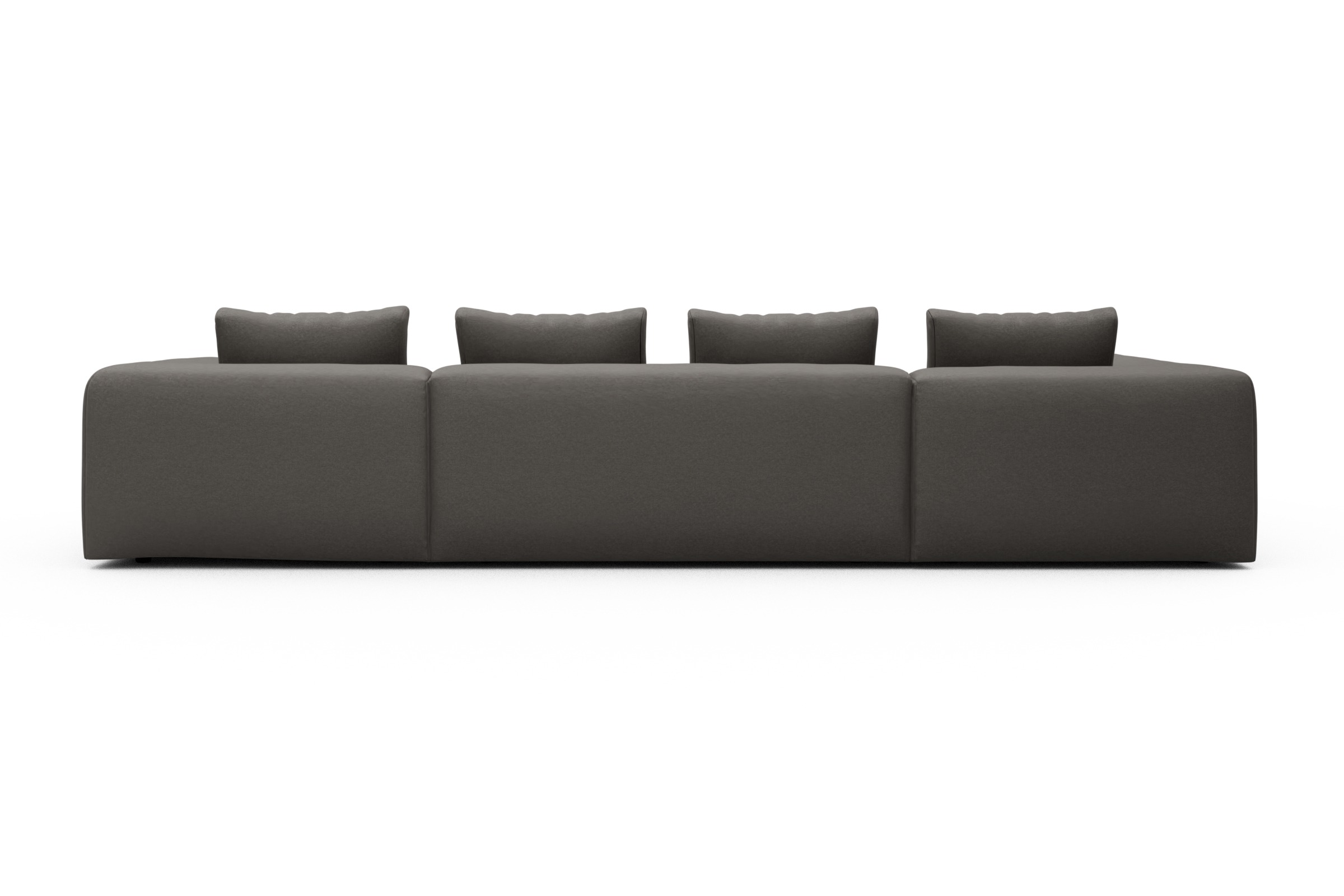 Wohnlandschaft Fred Relax-Ecke links mit 2-Sitzer und Chaiselongue rechts Strukturierter Stoff Satya 446-Taupe-Brown