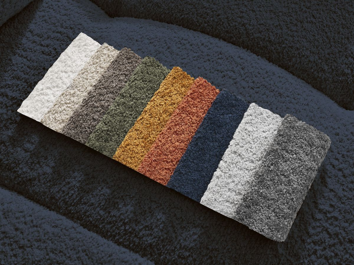 Bobochic Roxelane Pouf Bouclé-Stoff Dunkelblau