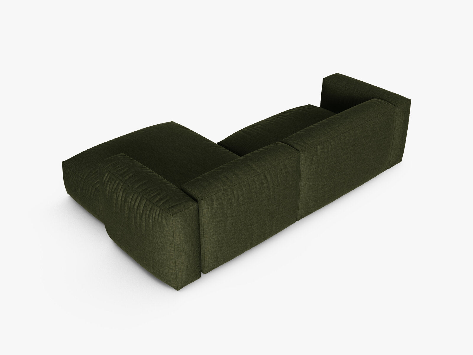 Micadoni Ecksofa Martina 2-Sitzer 90cm Sitztiefe Rechts Strukturierter Stoff Boston Grün