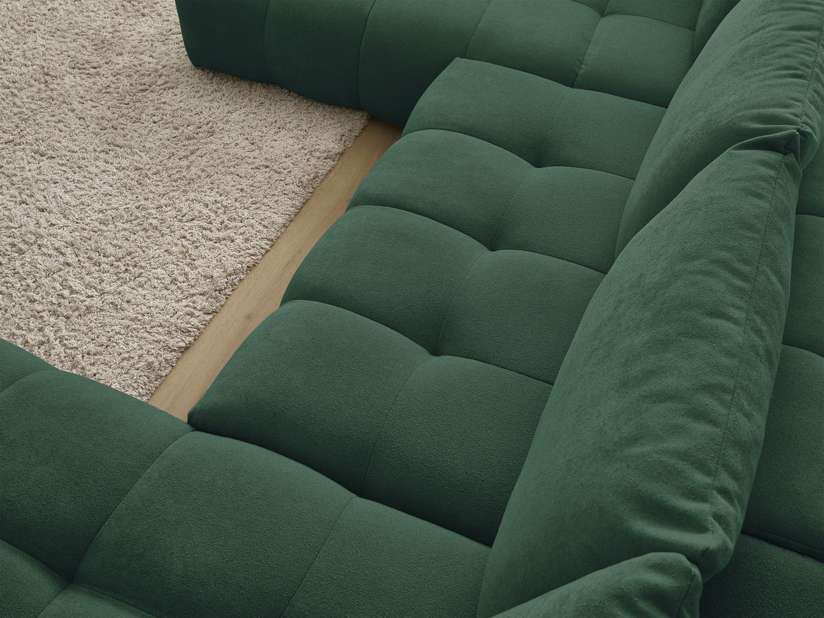 Bobochic Everest Wohnlandschaft, 6 Kissen Strukturstoff Grün Ecke rechts