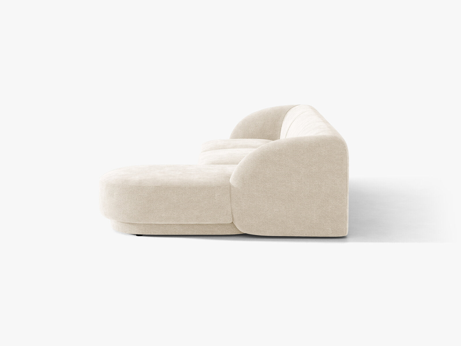 Micadoni Ecksofa Miley 4-Sitzer Rechts Chenille Eden Elfenbein