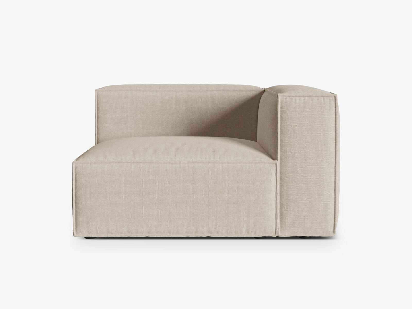 Micadoni Eckmodul Groß Nuria 1-Sitzer Rechts Strukturierter Stoff Beige
