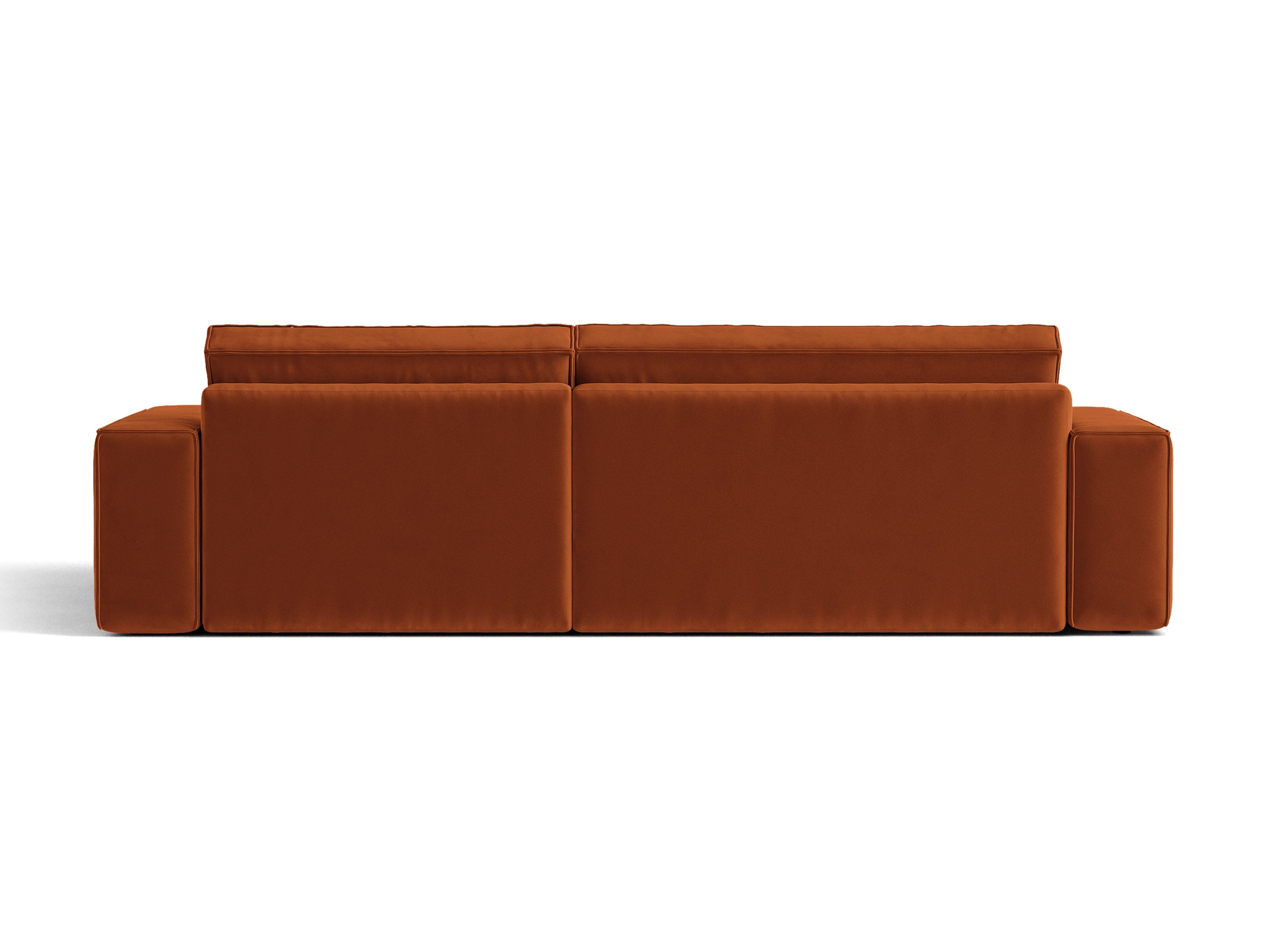 Micadoni Schlaf-Ecksofa Jodie 3-Sitzer Samt Bluvel Terrakotta Rechts