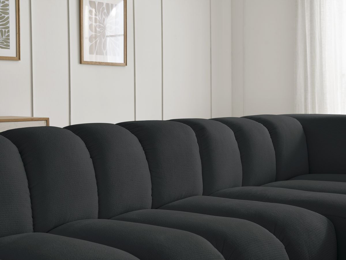 Bobochic Talia Ecksofa Melange-Stoff Schwarz Ecke rechts