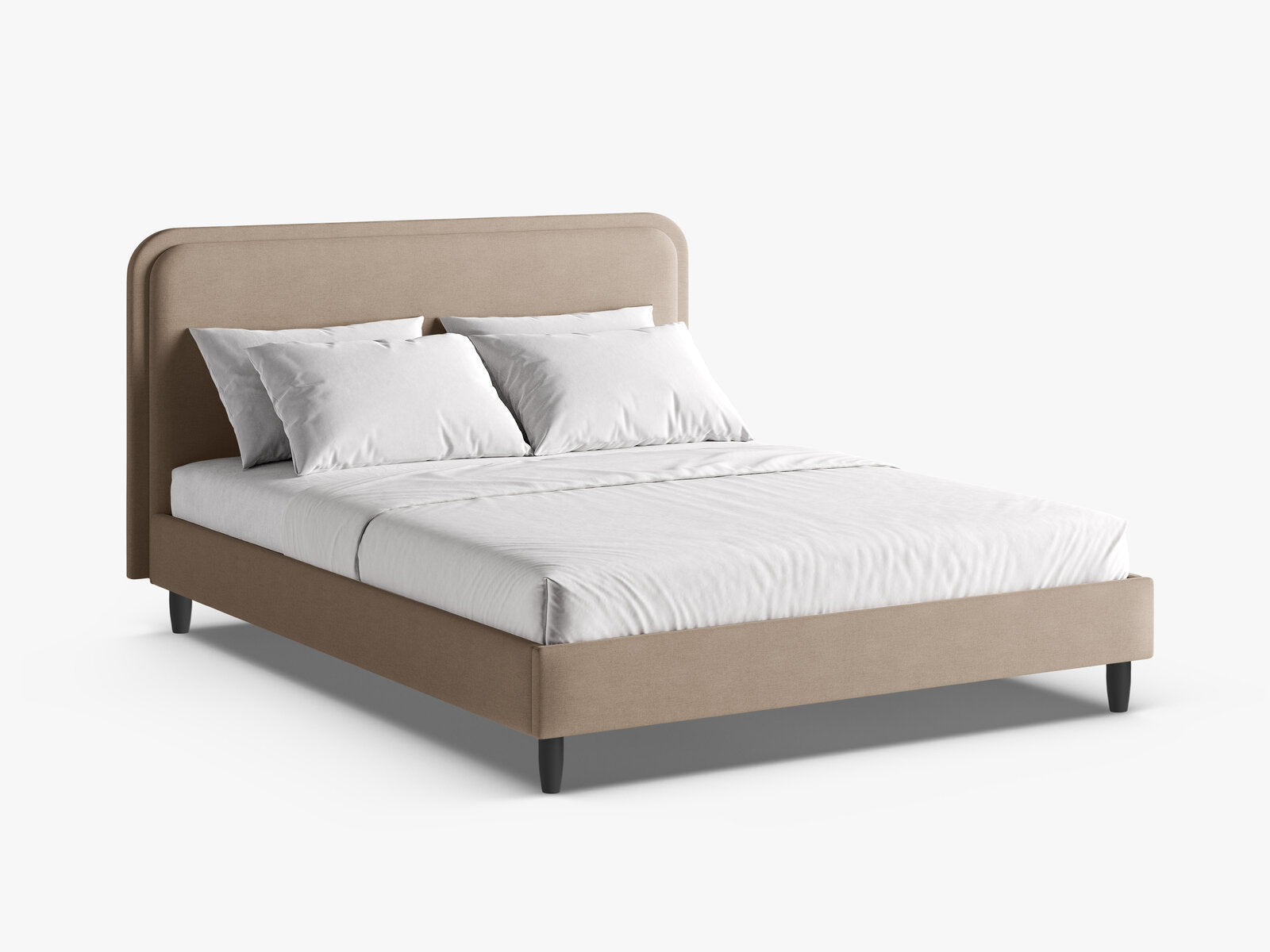 Micadoni Stauraumbett mit Kopfteil Aveline Strukturierter Stoff Wind Sand 200x200