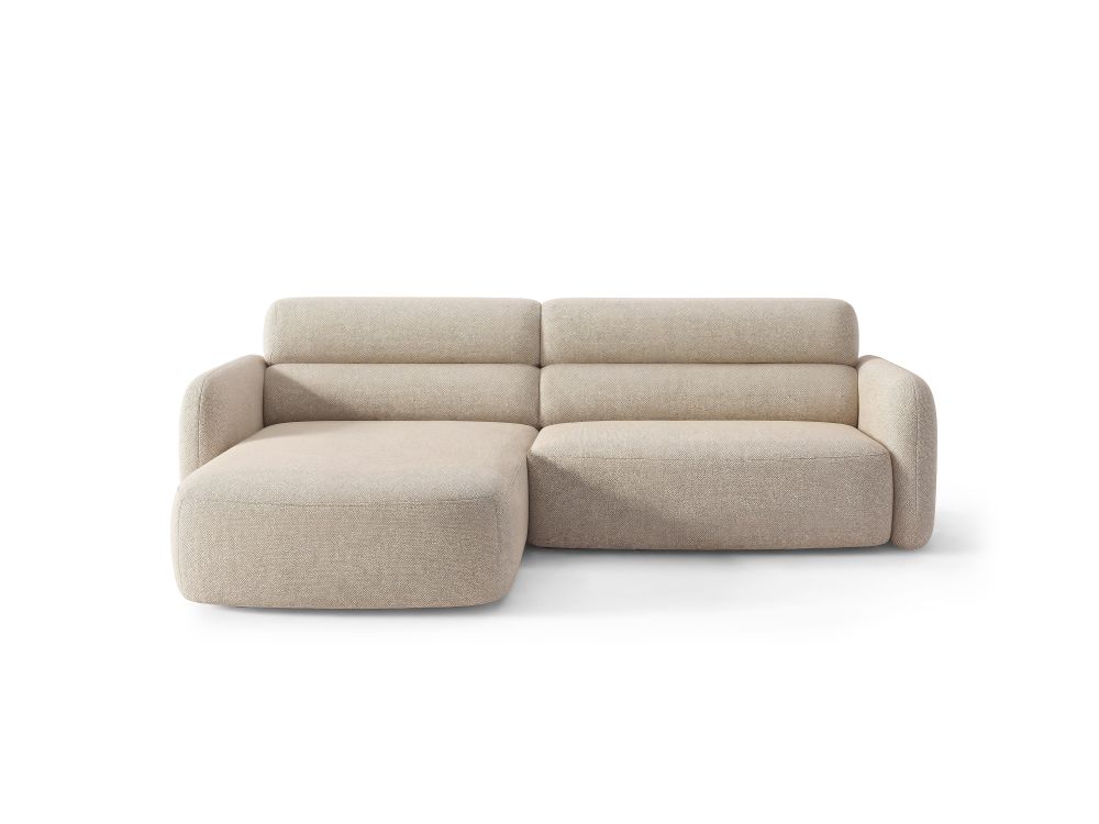 Cosmopolitan Design Ecksofa Malmo 3-Sitzer Strukturierter Stoff Scott Beige Links