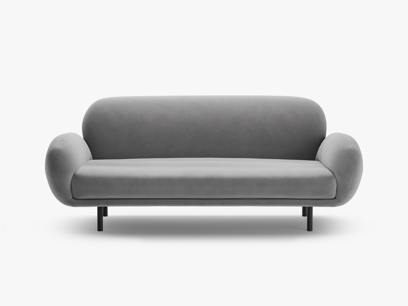 Micadoni Sofa Poppy 2-Sitzer große Version Samt Casino Hellgrau