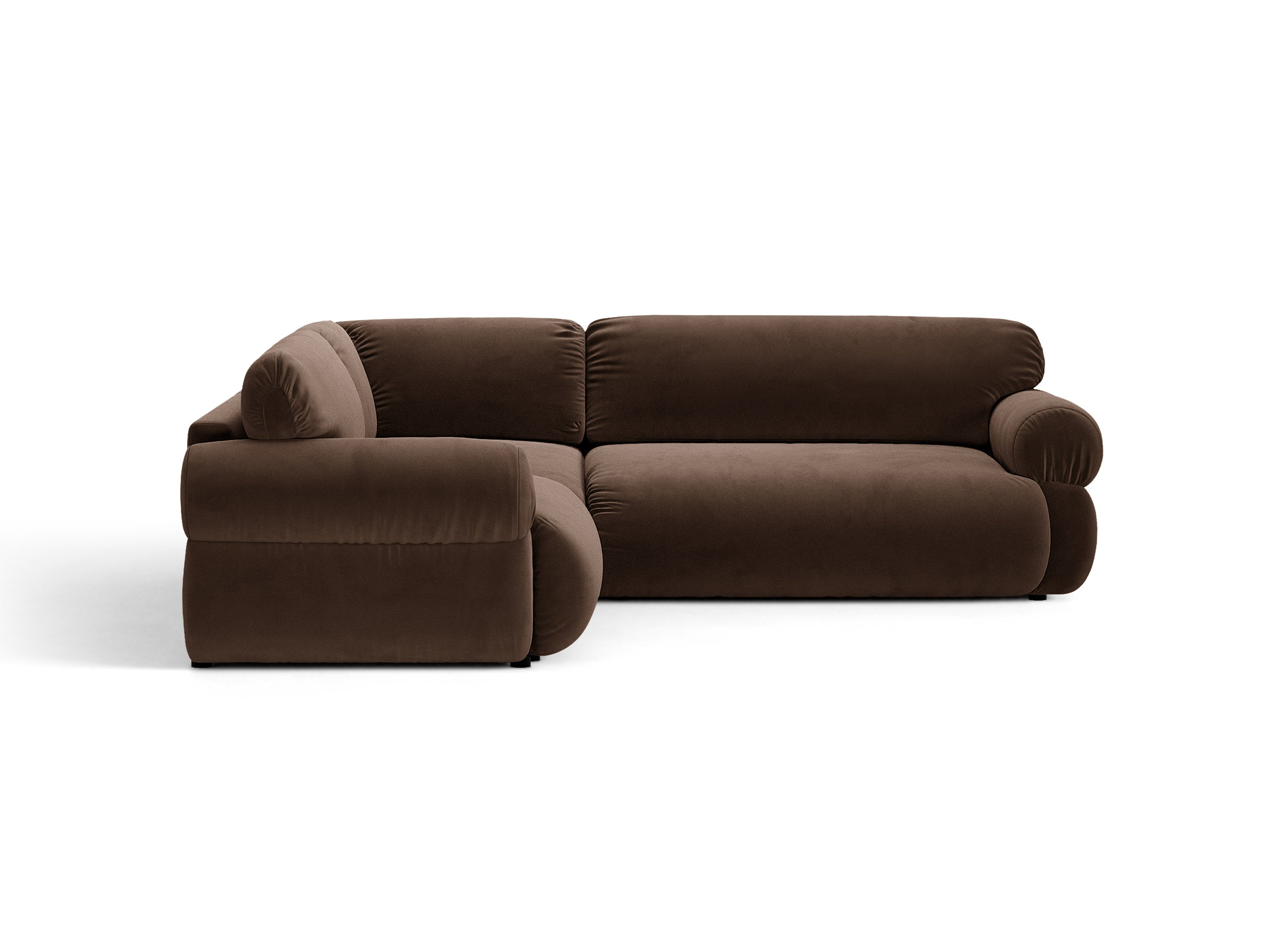 Micadoni Ophelia Symmetrisches Ecksofa Samt Salvador Schokolade