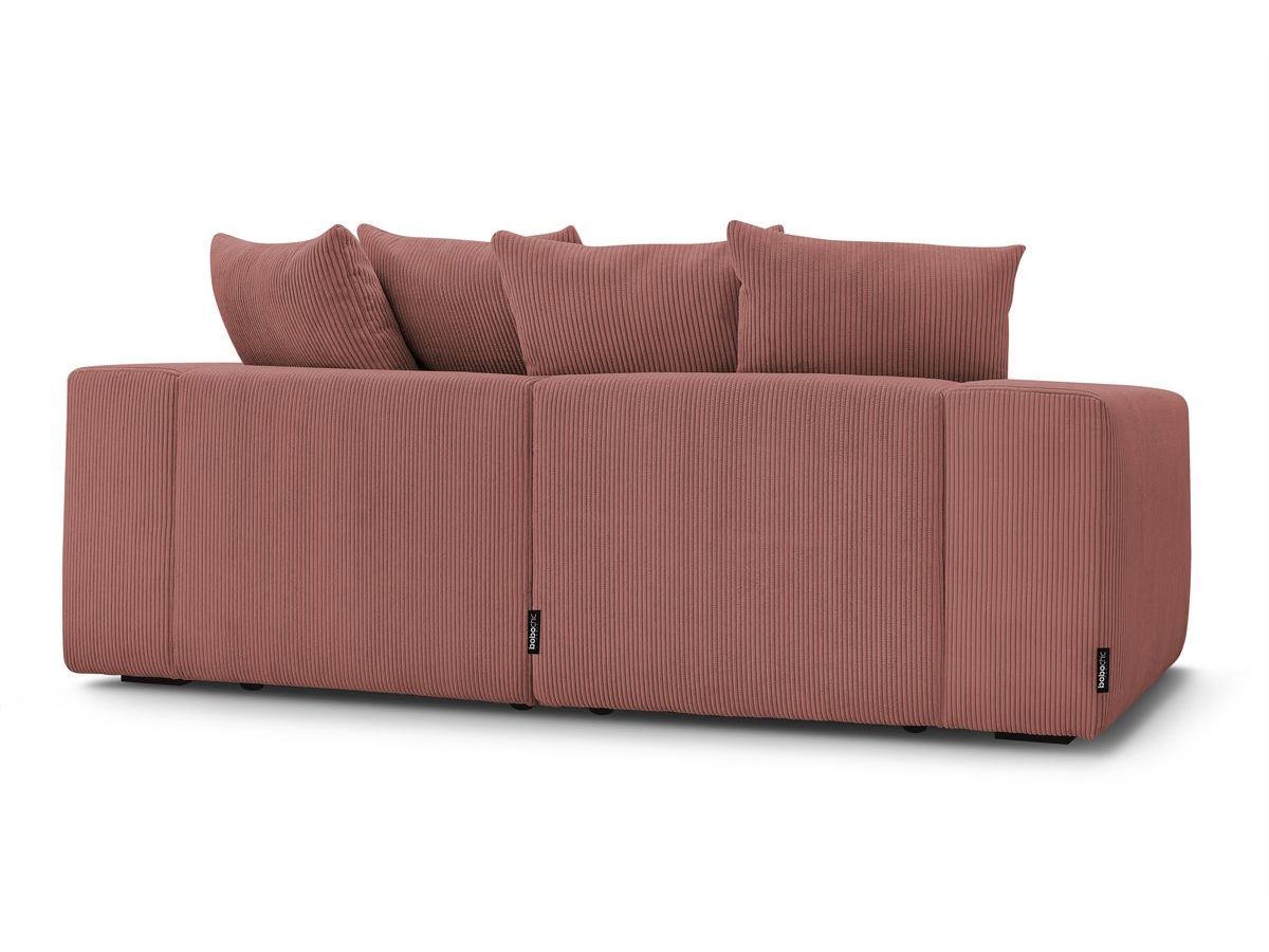 Bobochic Voltaire Sofa 4-Sitzer mit Pouf 248 × 100 cm Cordsamt Rosa