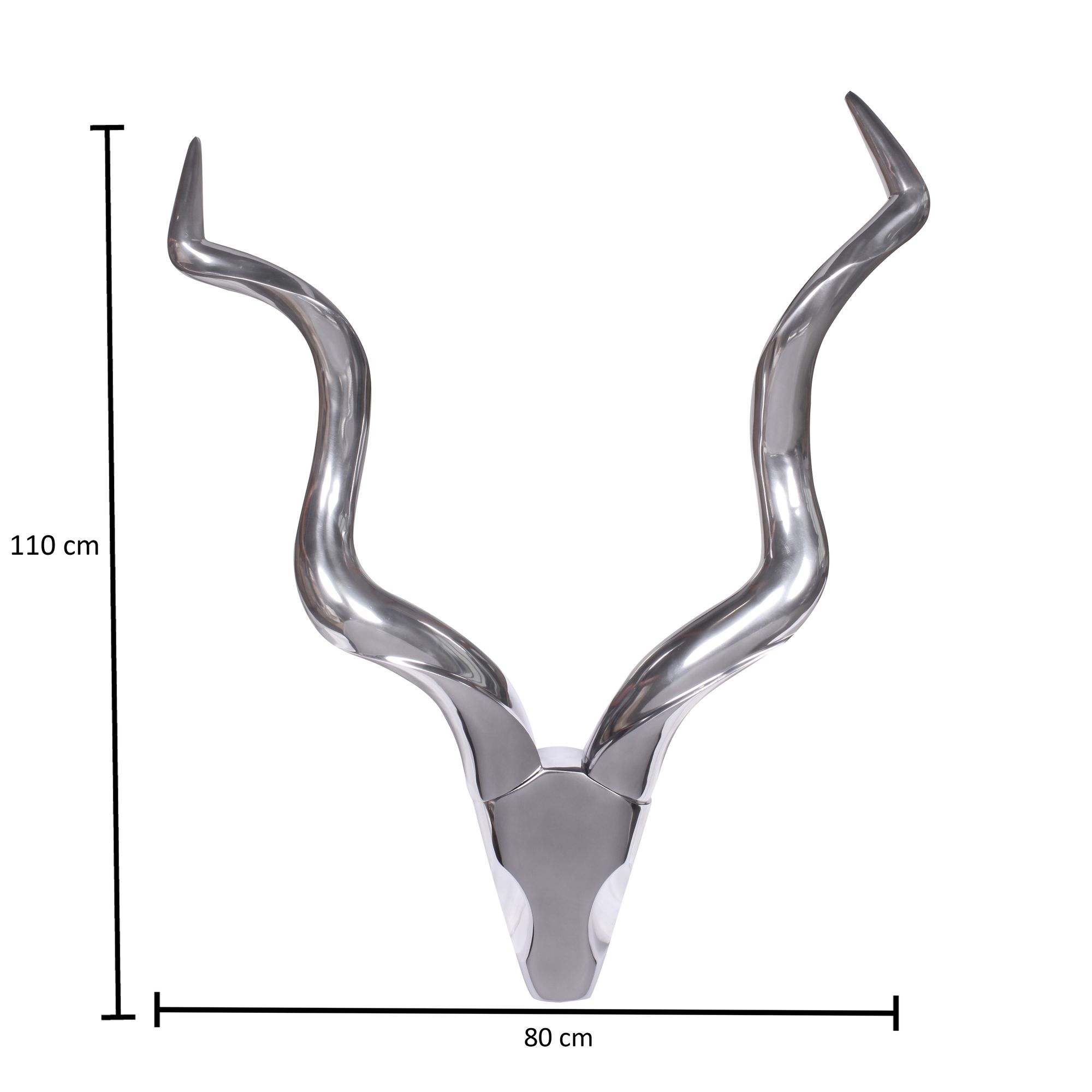 Dekogeweih Elverum Aluminium Silber 80 × 10 × 110 cm