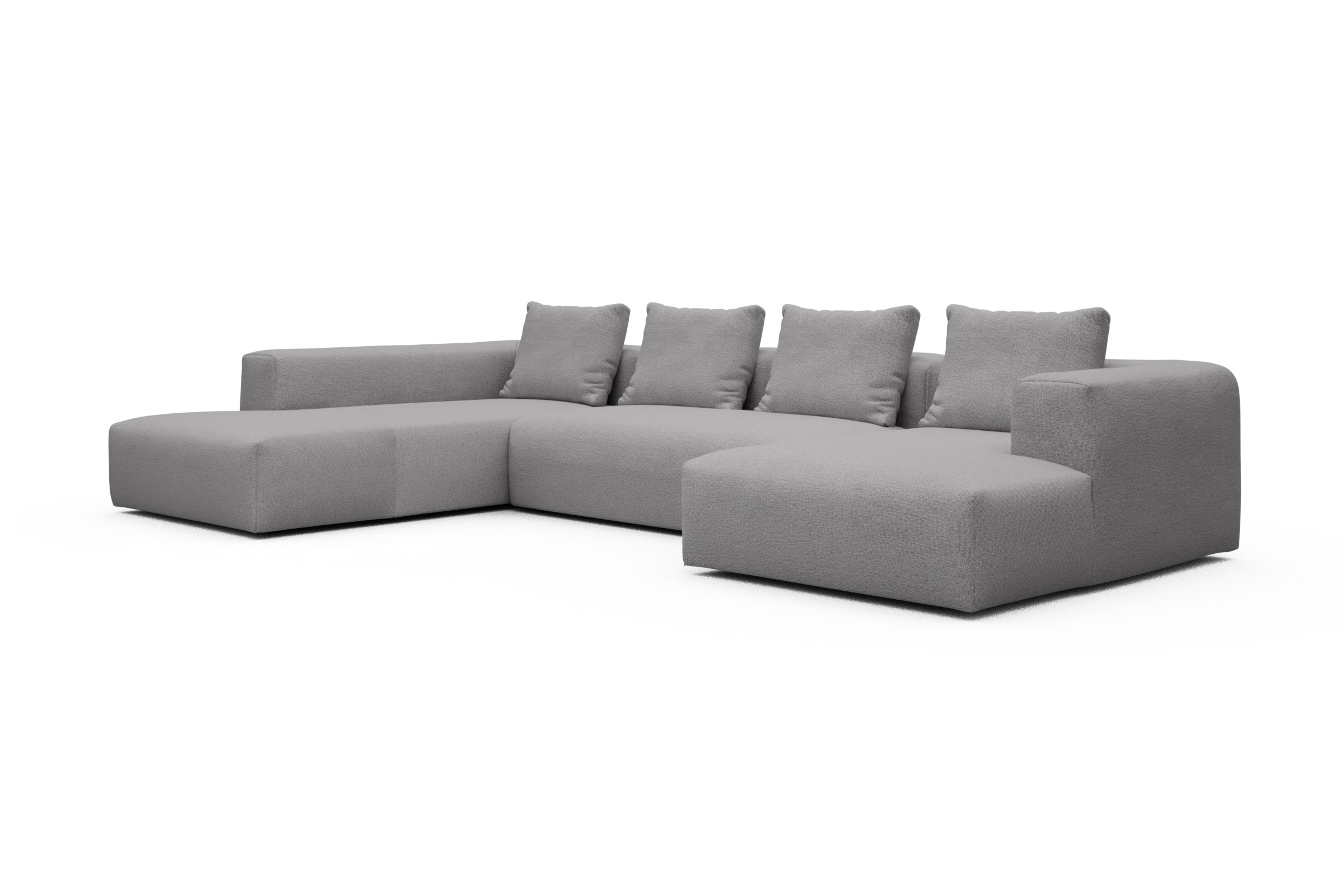 Wohnlandschaft Fred Relax-Ecke links mit 2-Sitzer und Chaiselongue rechts Sama-Grey