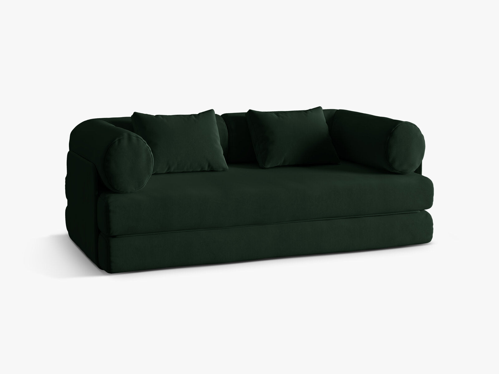 Micadoni Sofa Dreamy 3-Sitzer mit Schlaffunktion Samt Salvador Flaschengrün