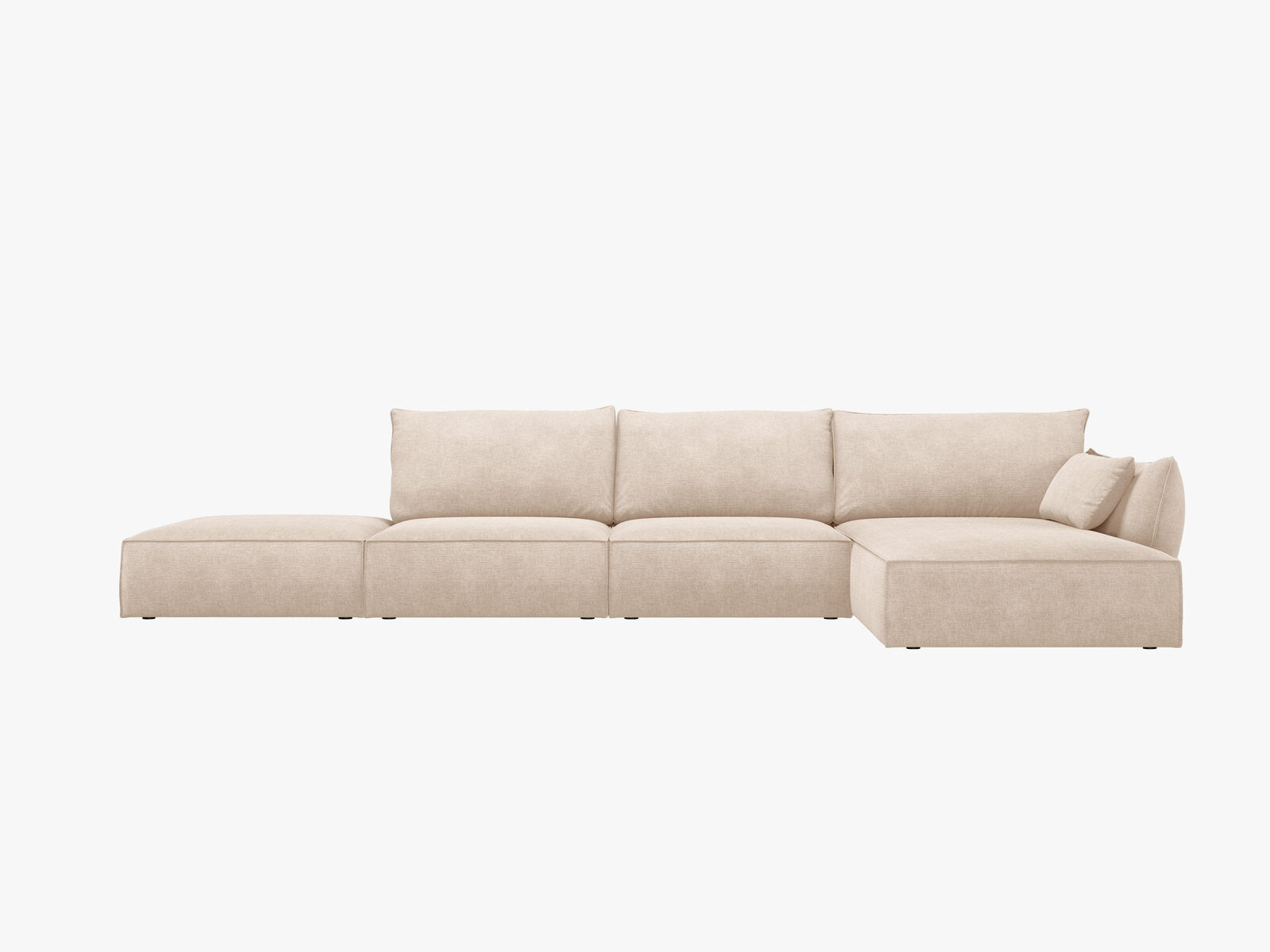 Micadoni Ecksofa Kaelle 5-Sitzer Rechts Chenille Over The Horizon Beige