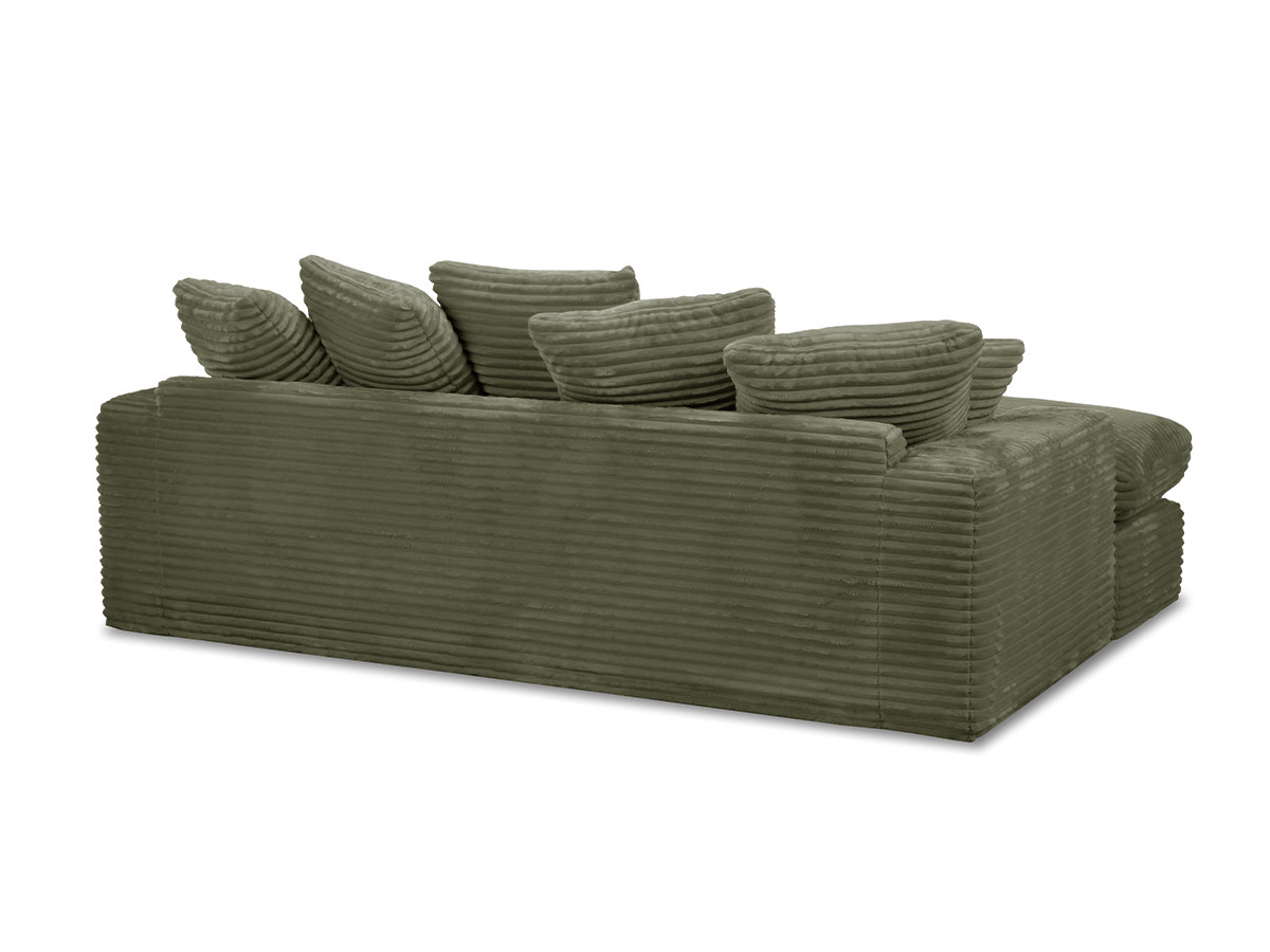 Bobochic Nevada Sofa 3-Sitzer 226 × 150 cm Breitcord weich Grün