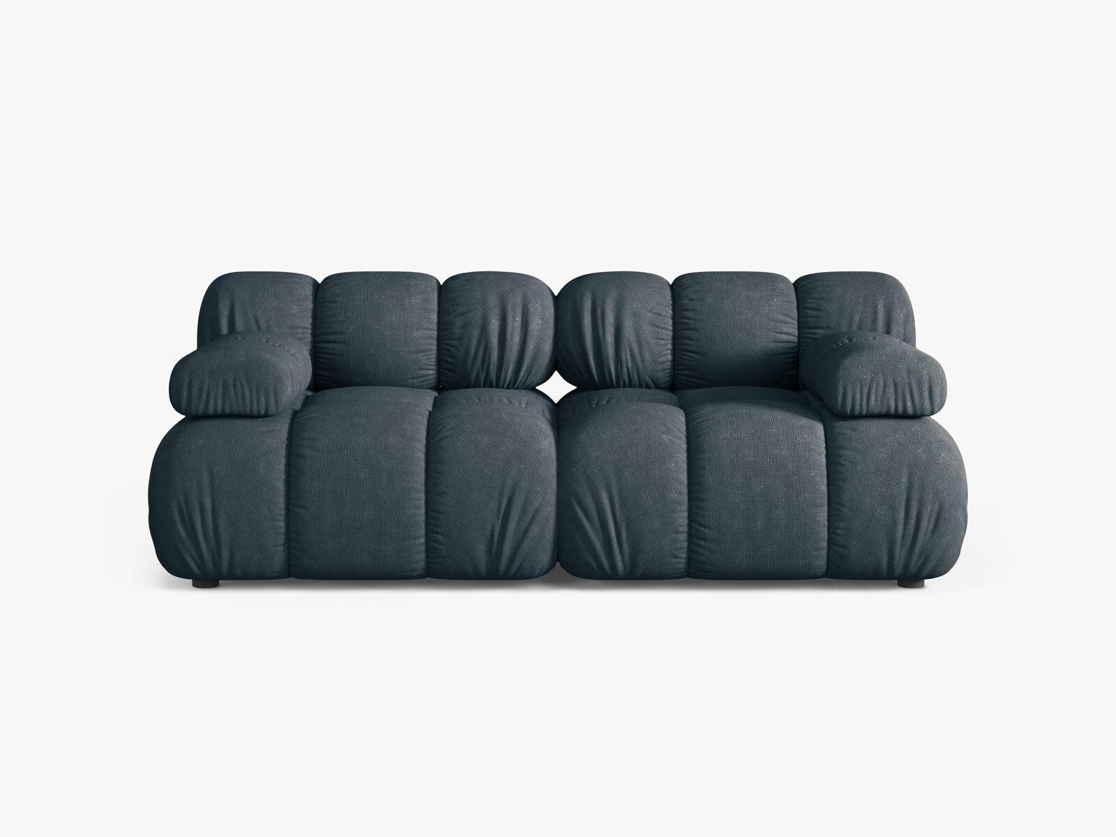 Micadoni Modulares Sofa Bellis 2-Sitzer Strukturierter Stoff Liberty Dunkel Petrol