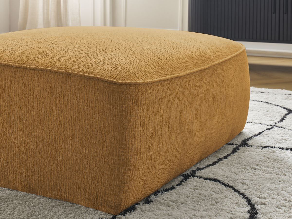 Bobochic Leopold Pouf Strukturstoff Gelb