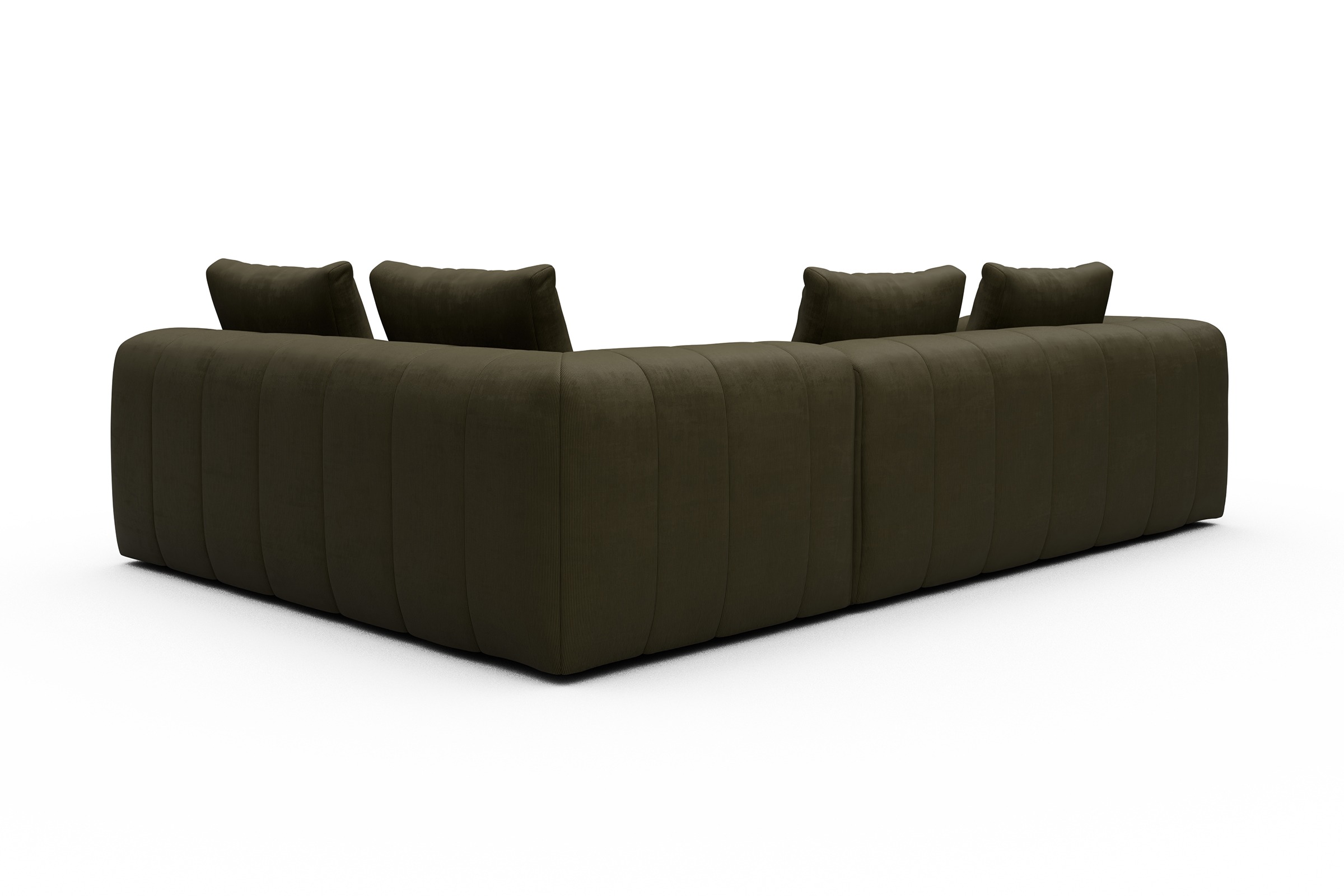 Ecksofa Hugo 2x 2,5-Sitzer Armlehne links Cordufine-Pine-Green