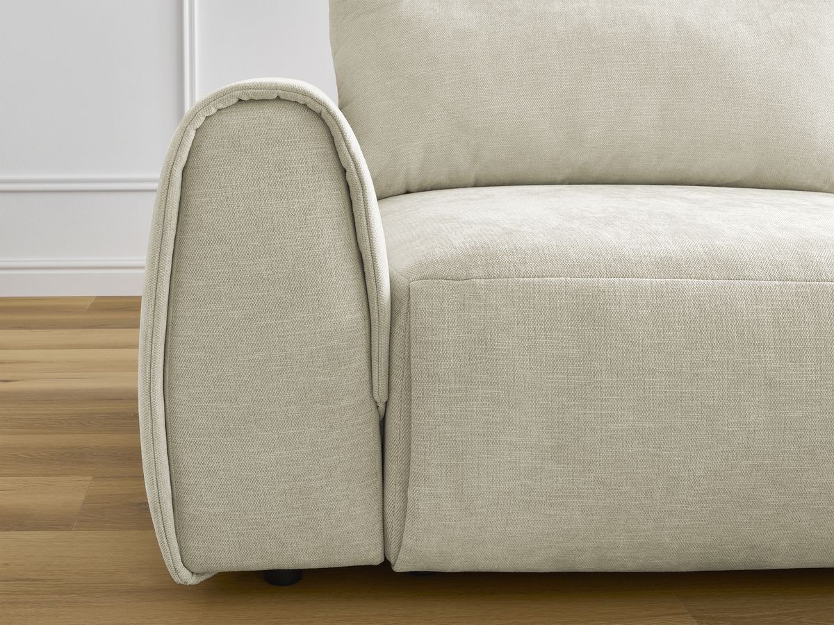 Bobochic Aden Ecksofa 246 × 152 cm Stoff Beige Ecke rechts