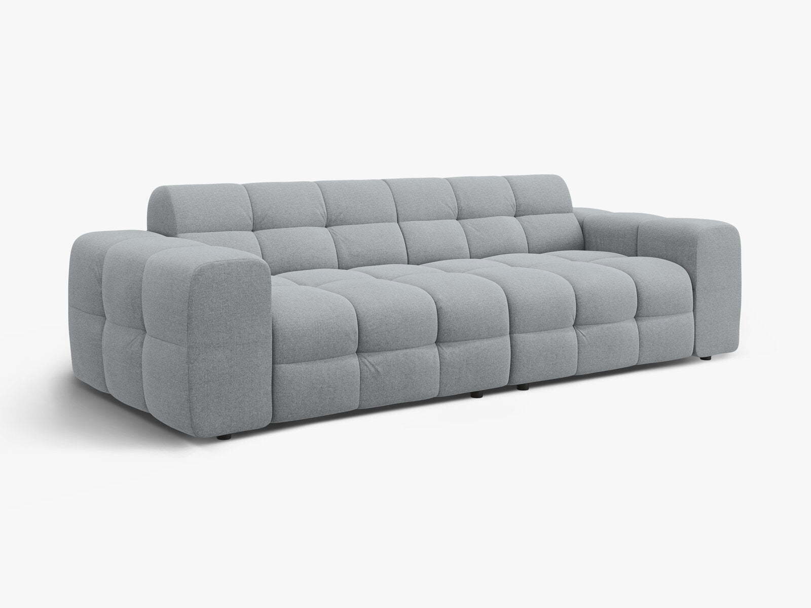 Micadoni Sofa Kendal 4-Sitzer Strukturierter Stoff Platinum
