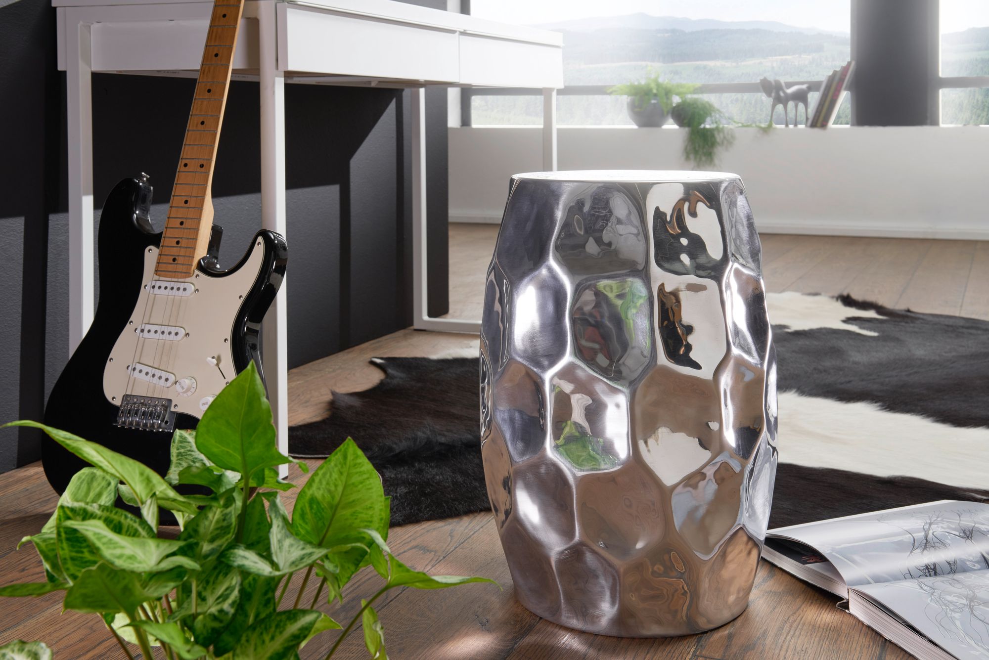 Beistelltisch Vega Aluminium Silber Ø 30 × H 47 cm