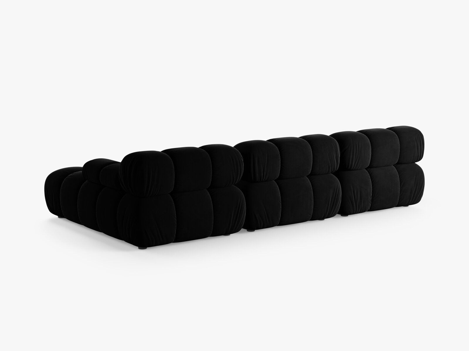 Micadoni Modulares Ecksofa Bellis 4-Sitzer Rechts Samt Venus Schwarz